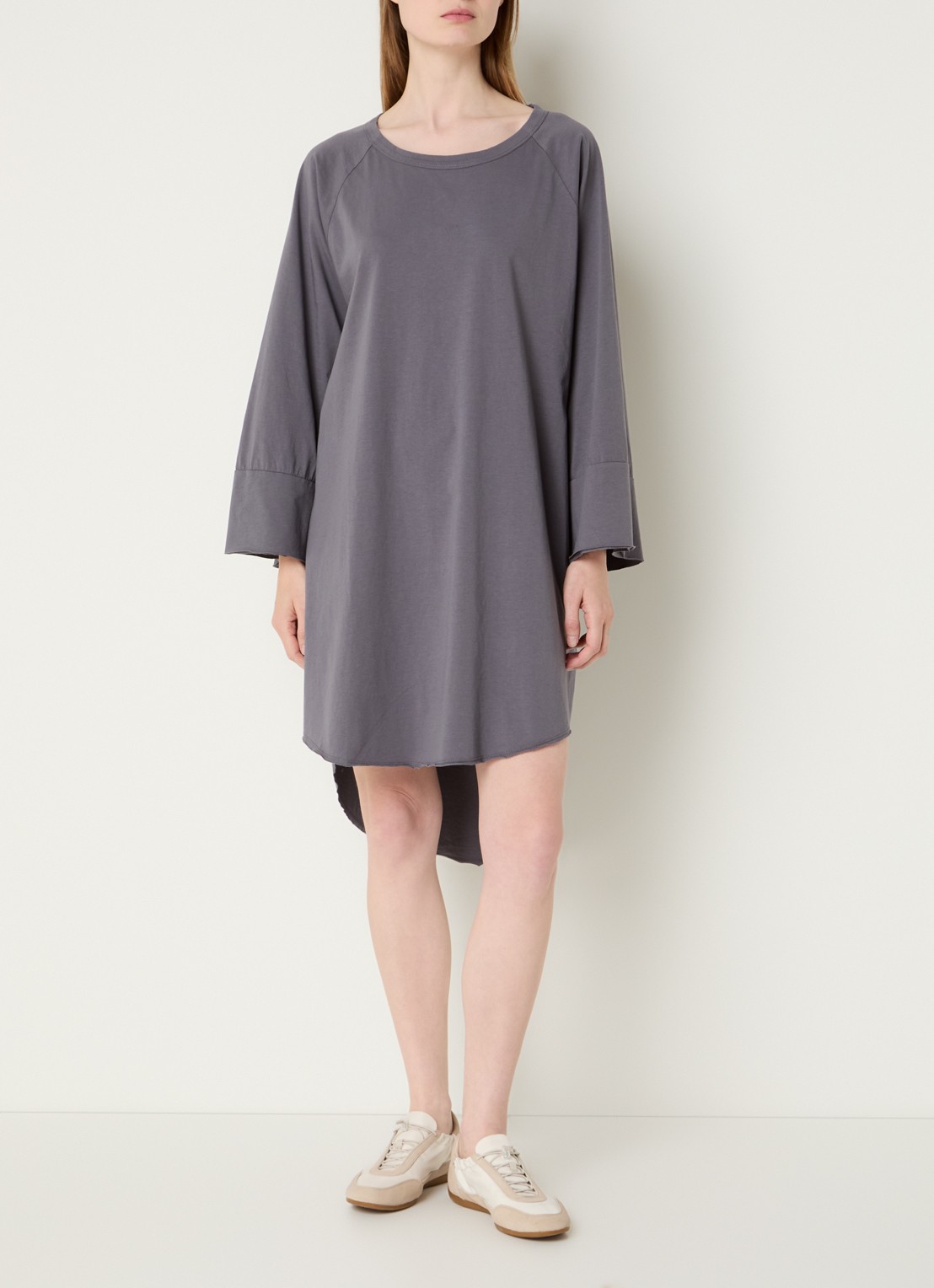 10DAYS Mini T-shirt jurk met print - detail 4 taupe