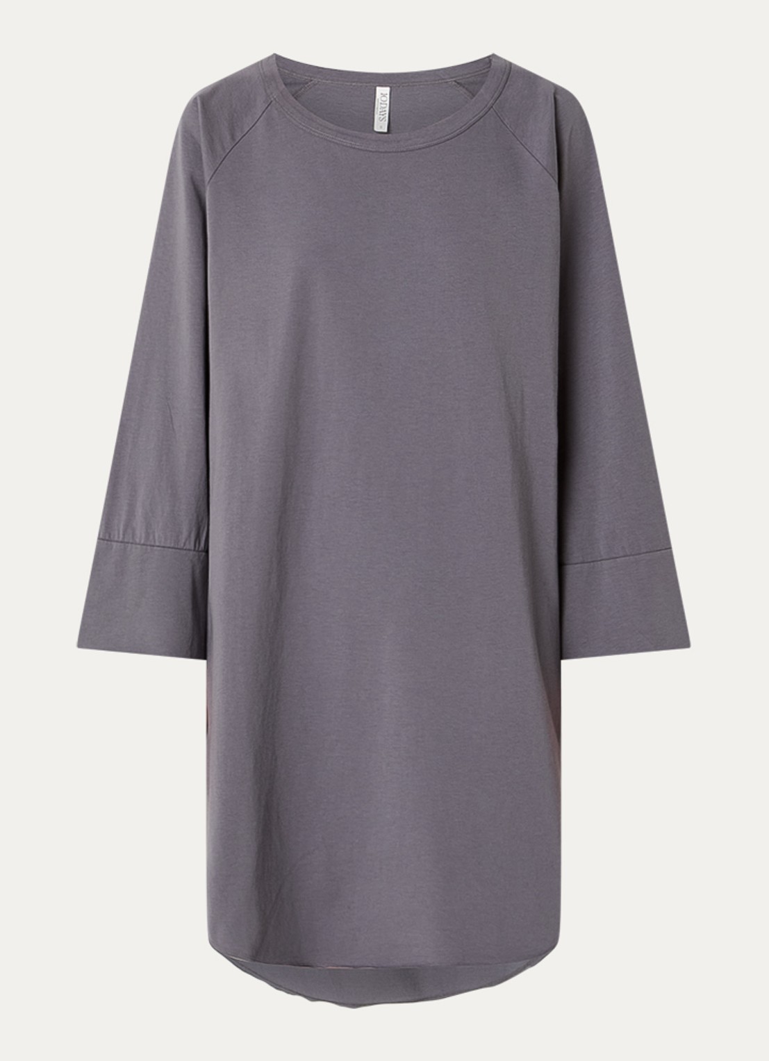 10DAYS Mini T-shirt jurk met print - voorkant 2 taupe