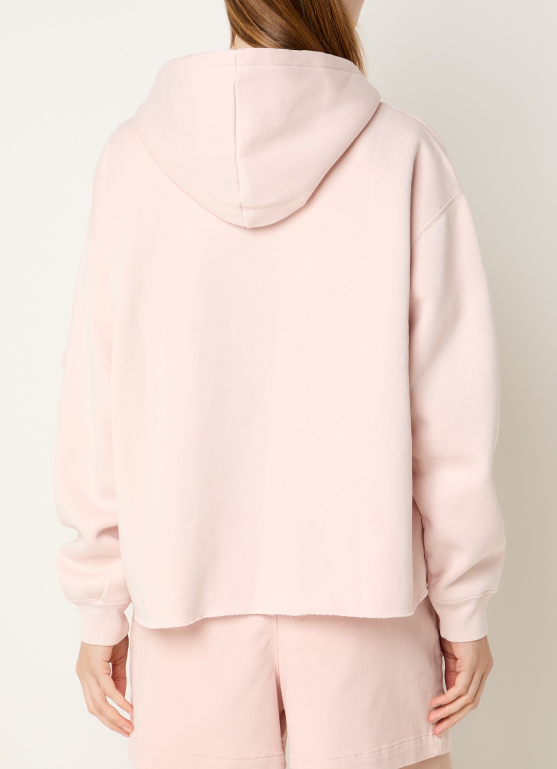 10DAYS Oversized sweatvest met logo - achterkant lichtroze