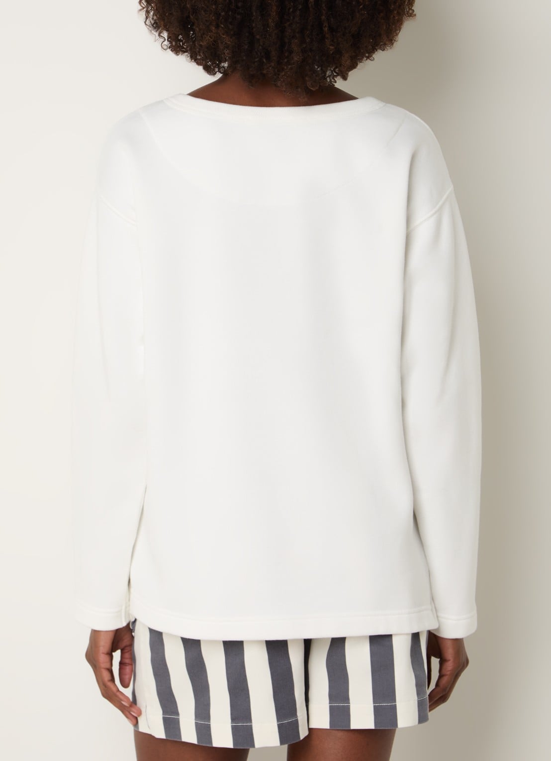 10DAYS Sweater met logo - achterkant gebroken wit