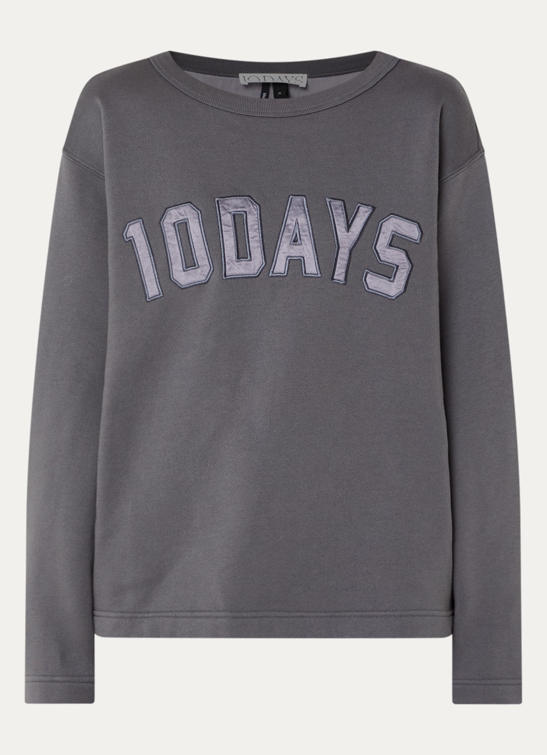 10DAYS Sweater met logo - voorkant 2 donkergrijs