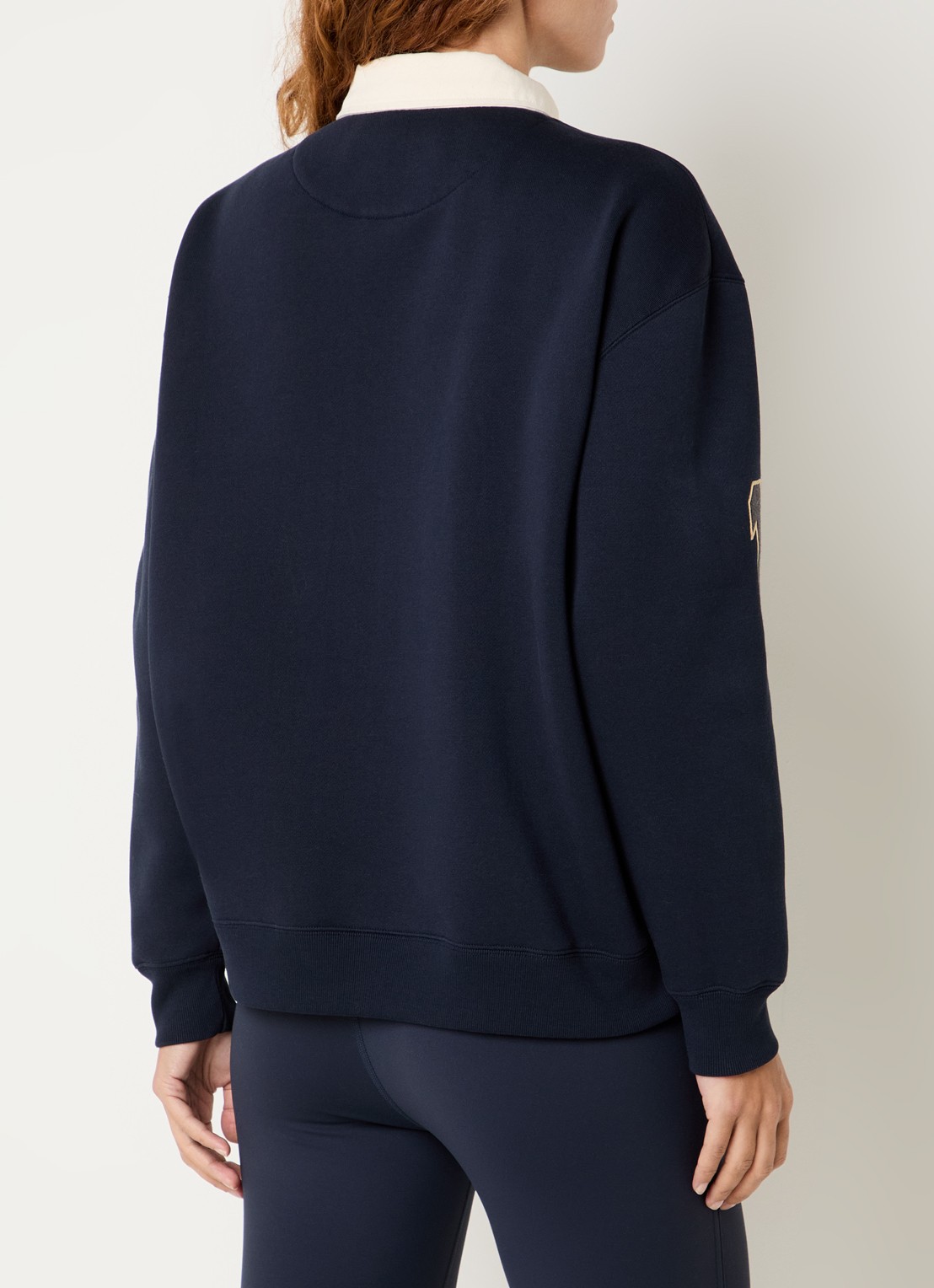 10DAYS Sweater met logoborduring en polokraag - achterkant 2 donkerblauw