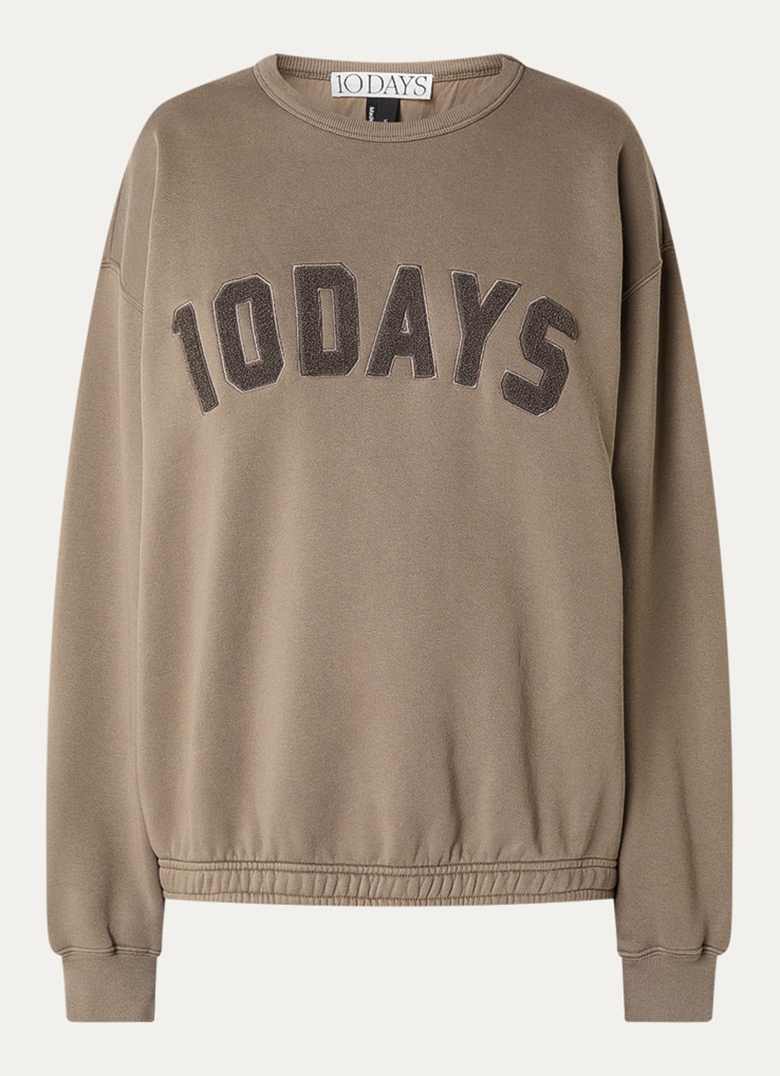 10DAYS Sweater met logoborduring - voorkant bruin