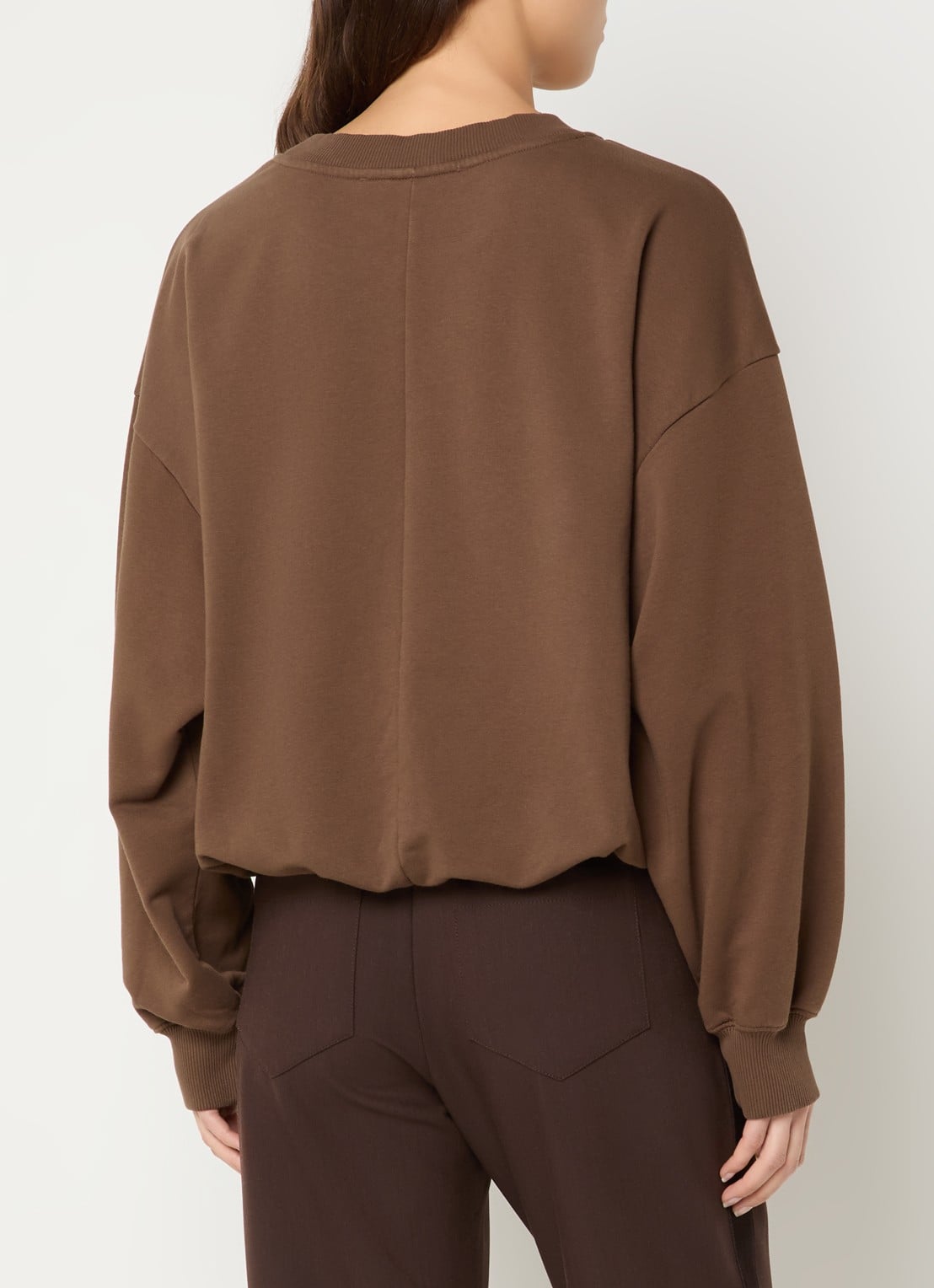 10DAYS Sweater met logoprint - achterkant 3 bruin