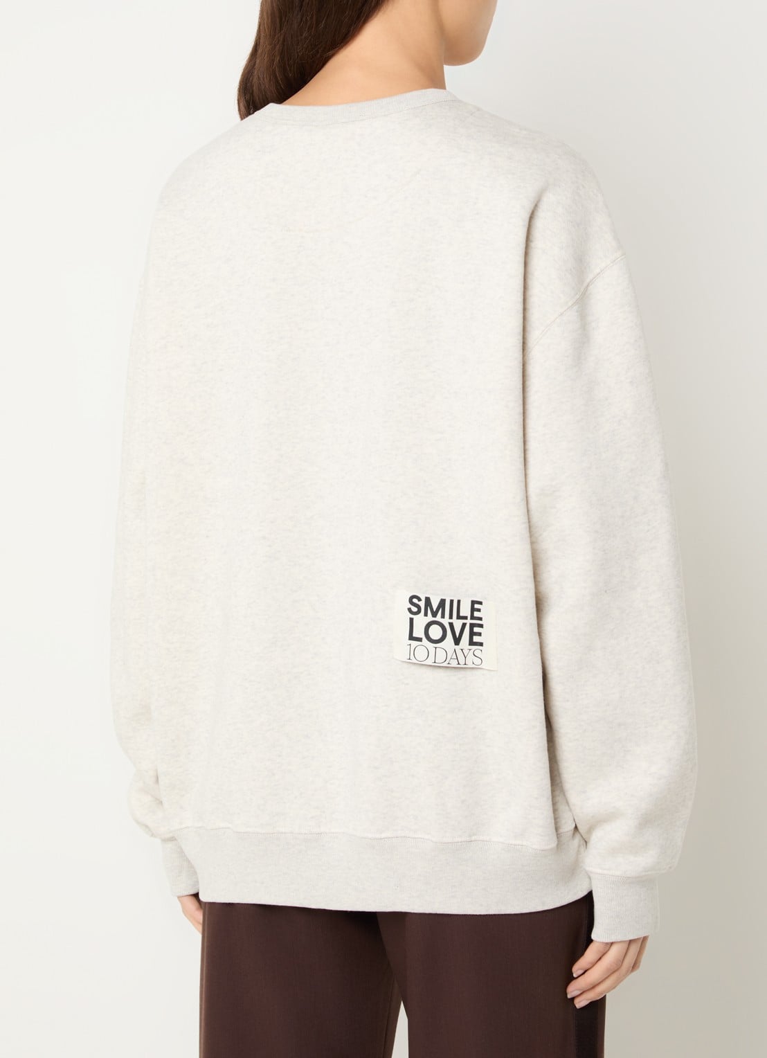 10DAYS Sweater met print en logo - achterkant 4 grijsmele