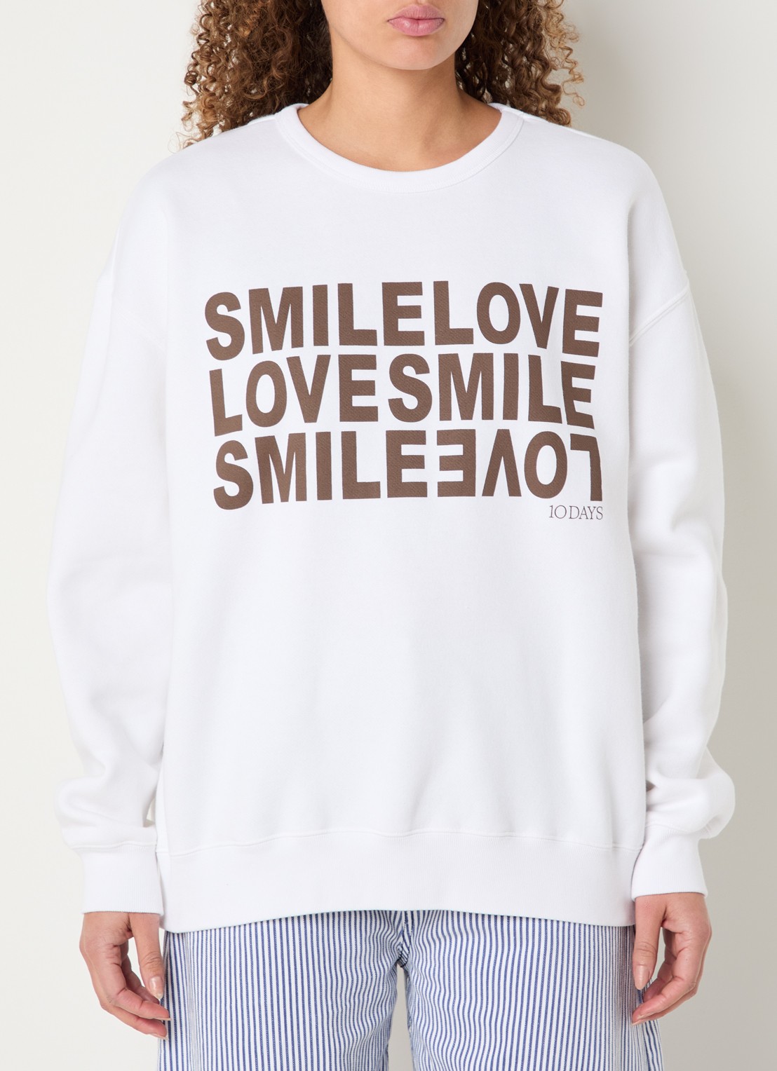 10DAYS Sweater met print - detail 3 wit