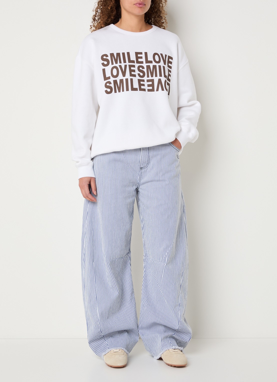 10DAYS Sweater met print - voorkant 2 wit
