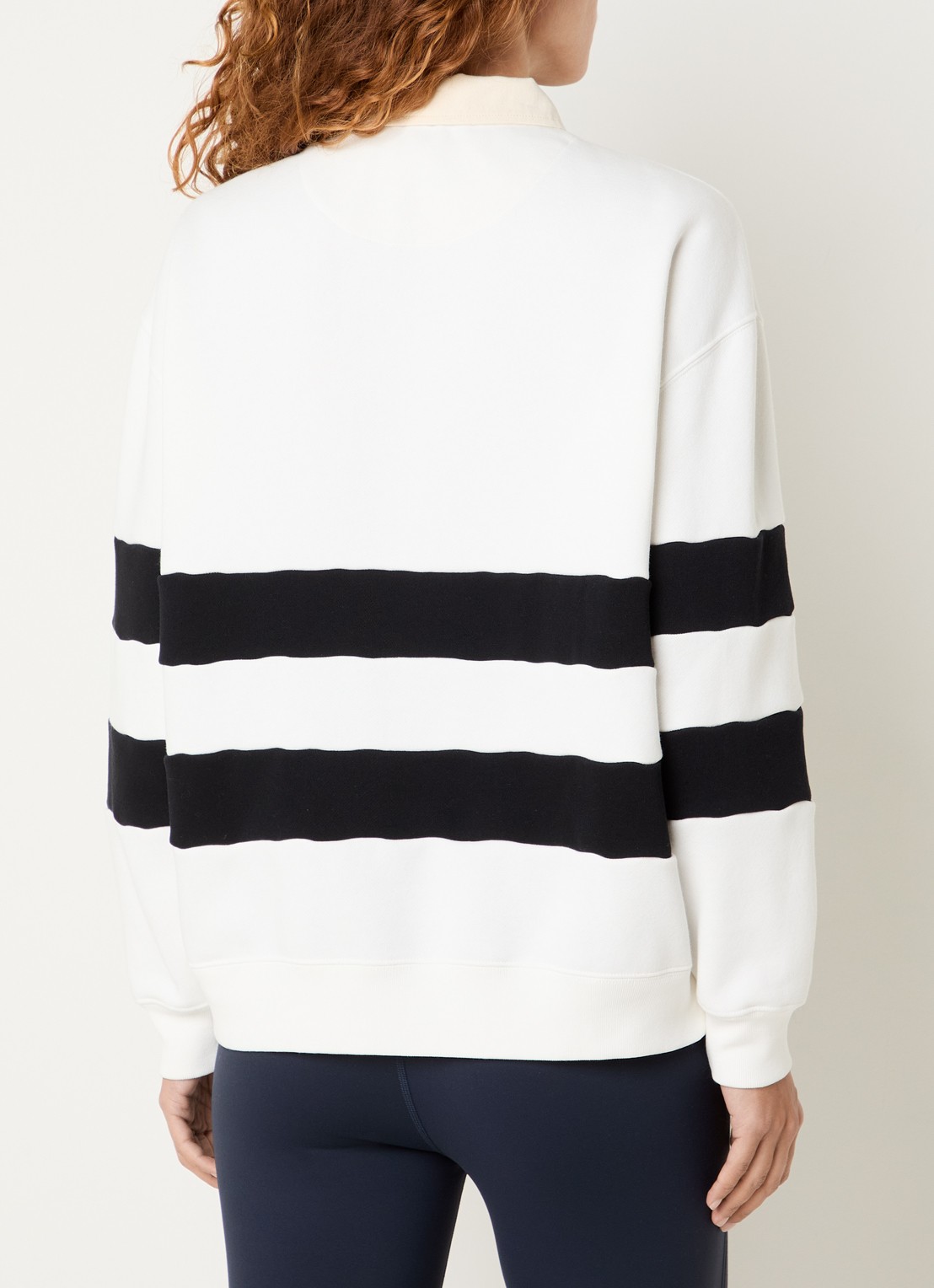 10DAYS Sweater met streepprint en polokraag - achterkant 2 creme