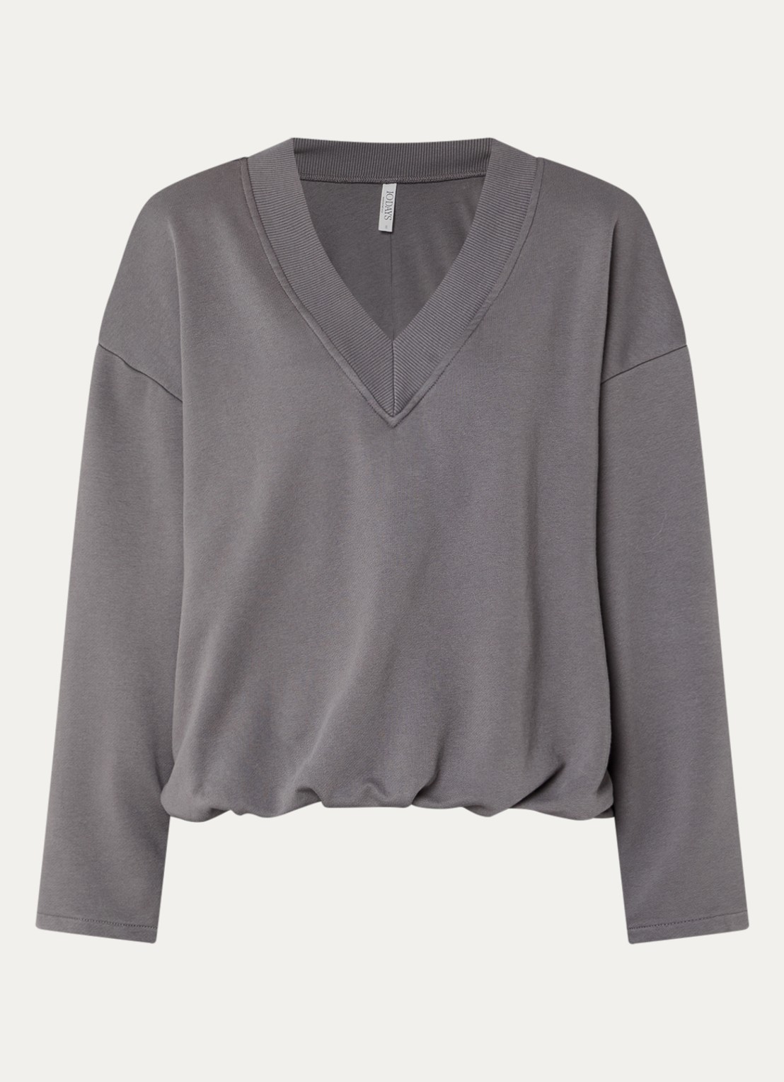 10DAYS Sweater met V-hals - voorkant 2 grijs