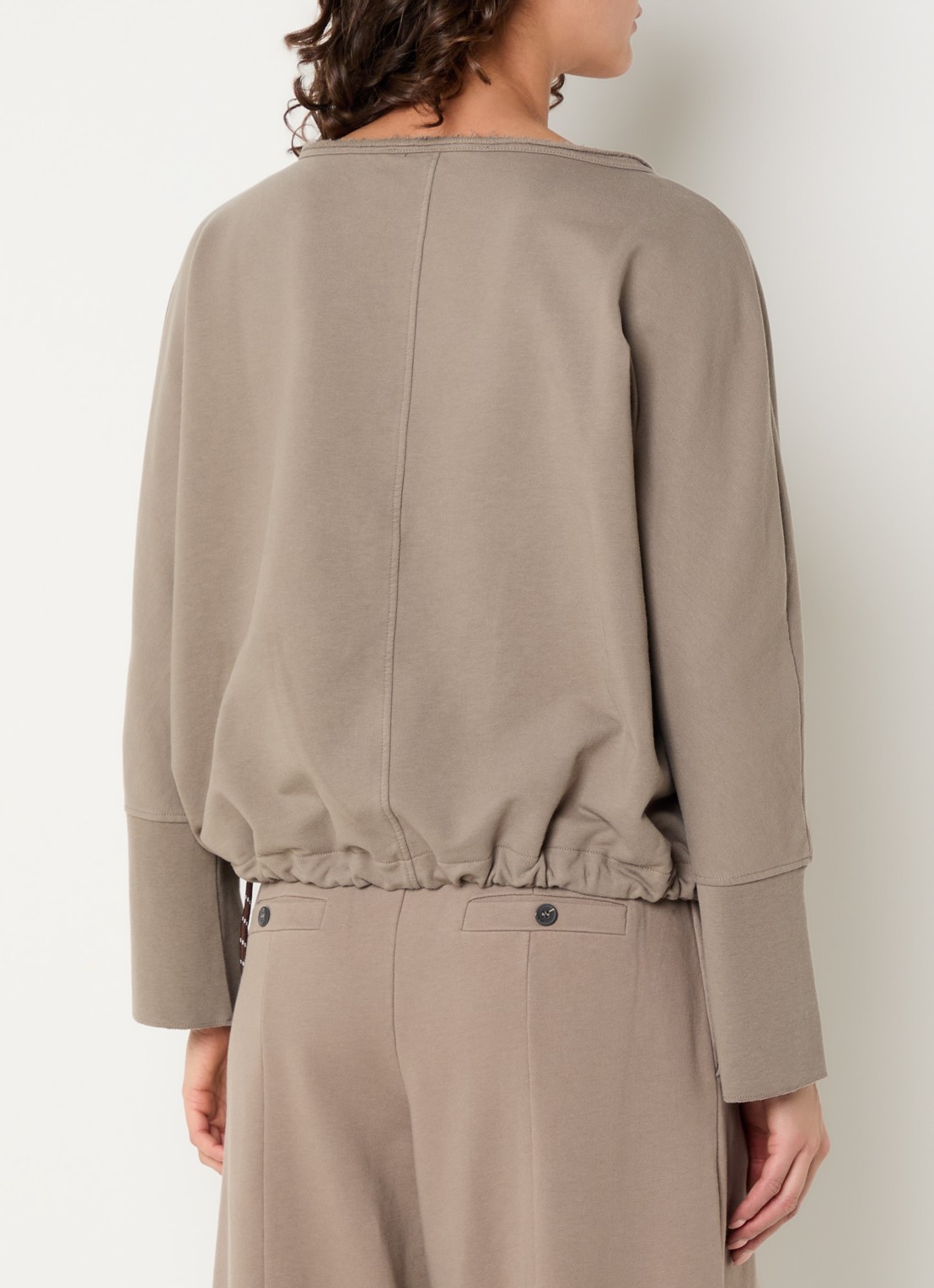 10DAYS Sweater met vleermuismouw en trekkoord - achterkant 2 beige