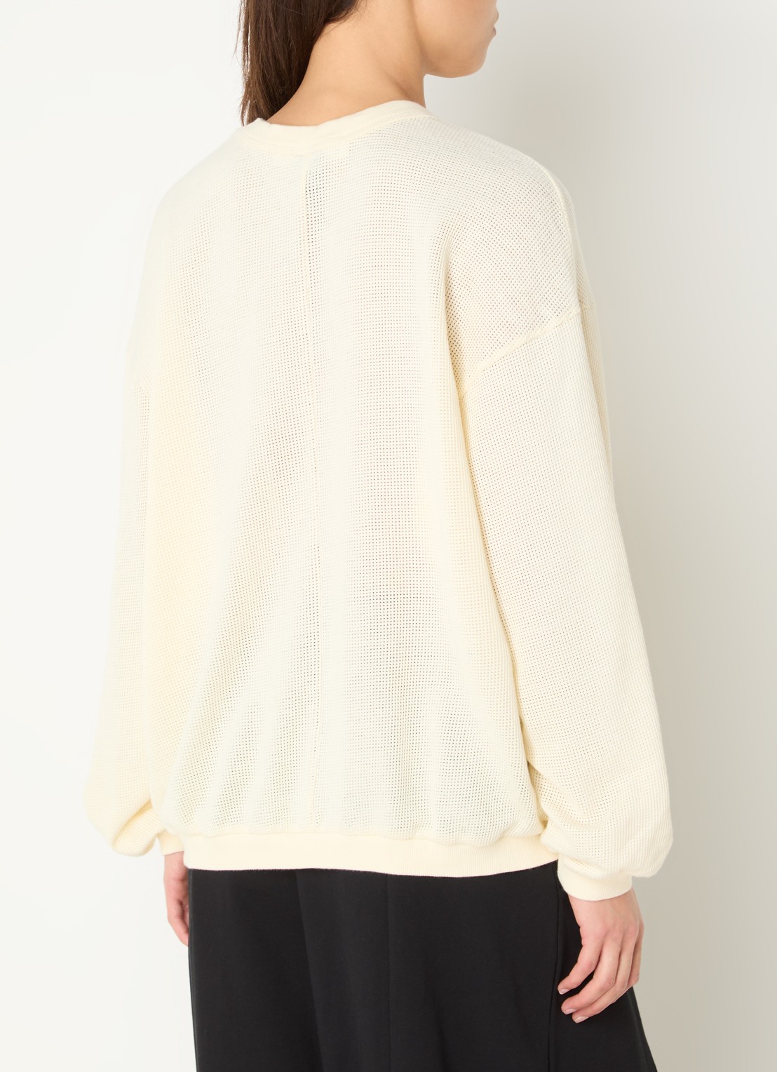 10DAYS Sweater van mesh met logo - achterkant 2 creme
