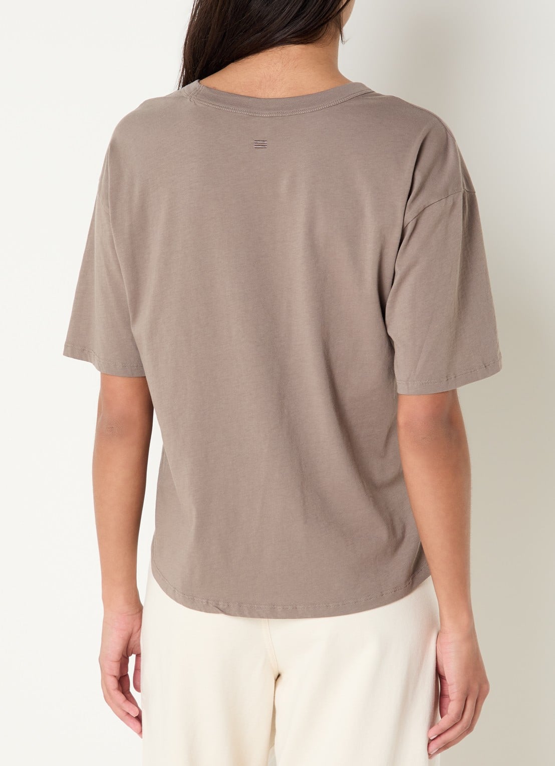 10DAYS T-shirt met logo - achterkant zand