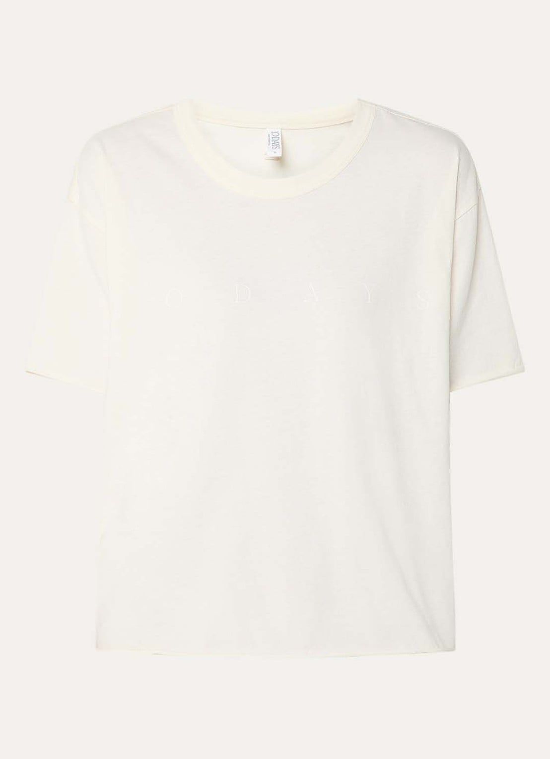 10DAYS T-shirt met logoprint - voorkant 3 creme