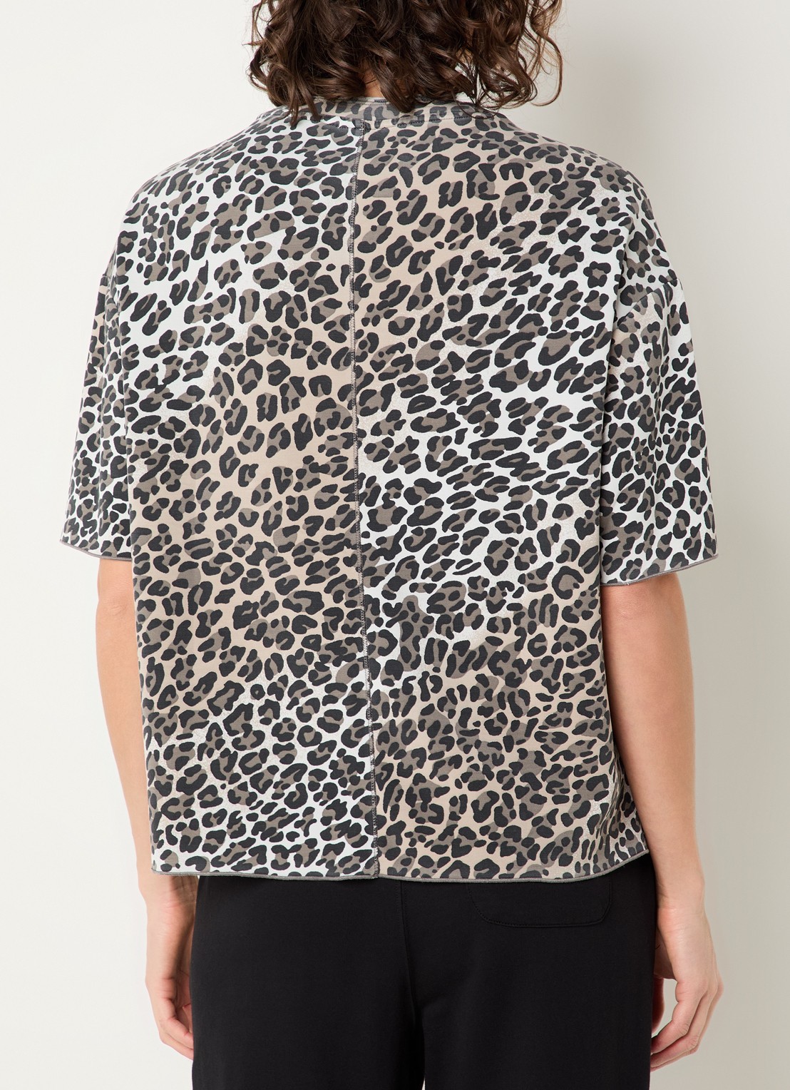 10DAYS T-shirt met panterprint - achterkant 3 beige