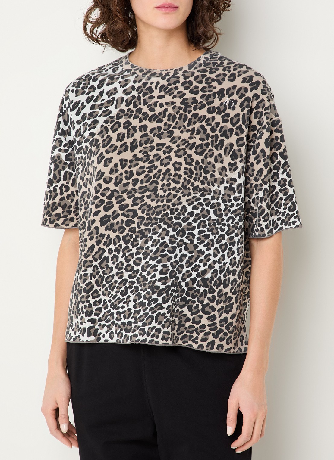 10DAYS T-shirt met panterprint - detail 4 beige