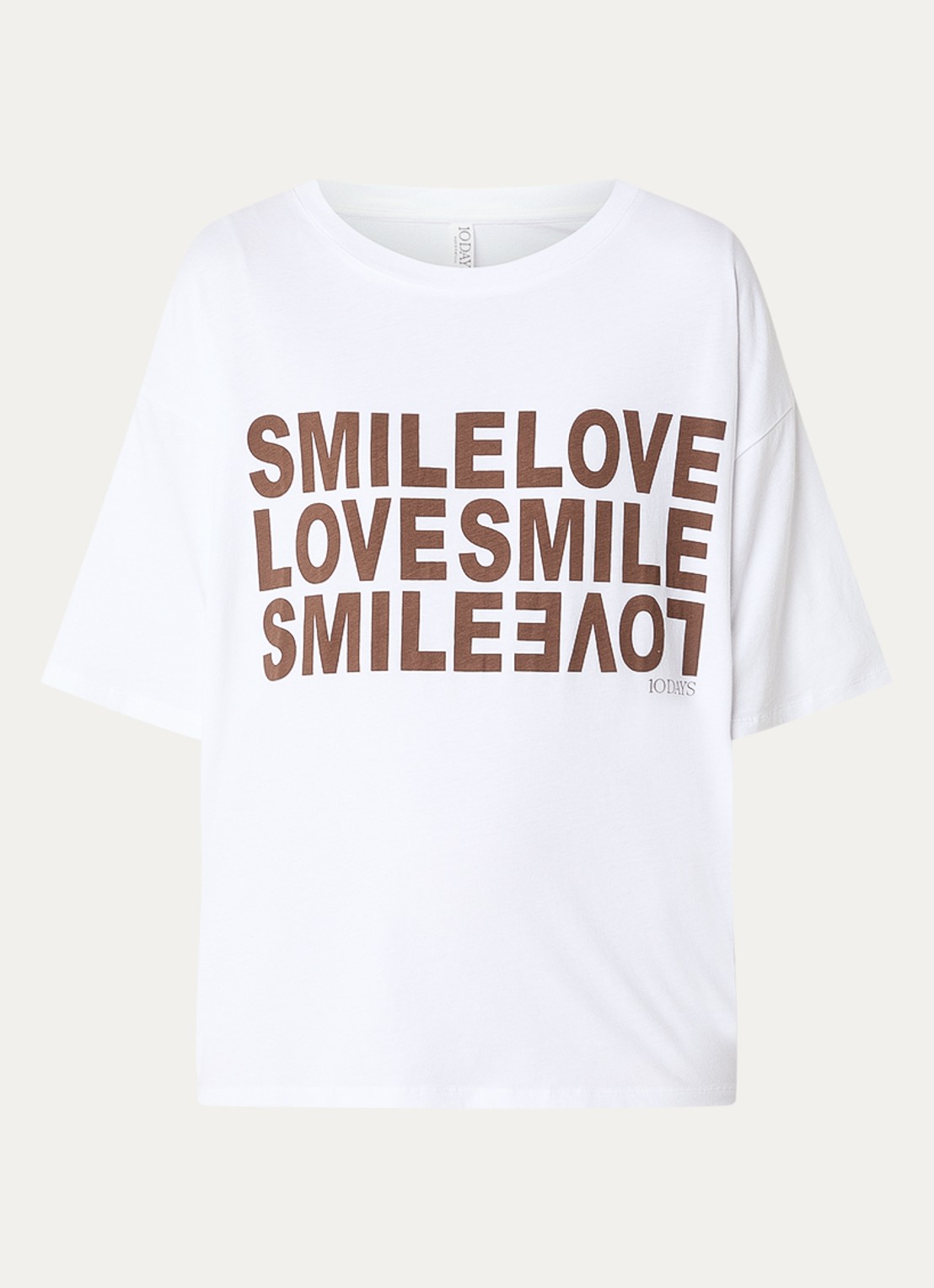 10DAYS T-shirt met print - voorkant wit