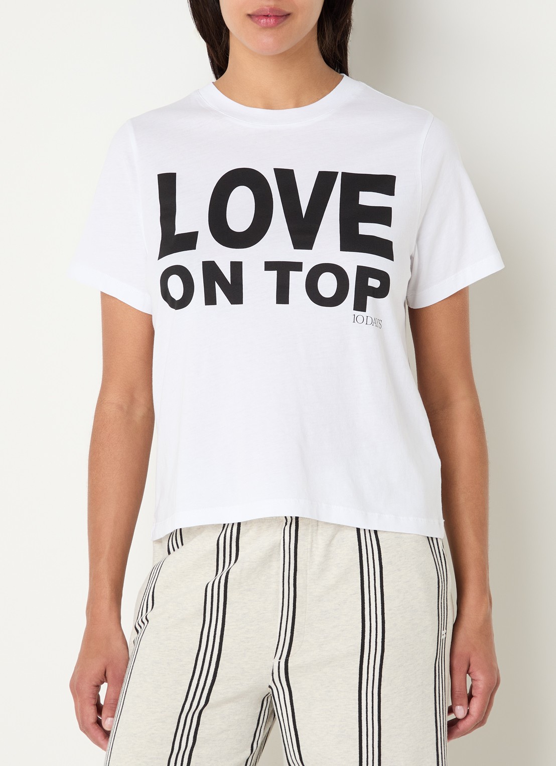 10DAYS T-shirt met print - detail 4 wit