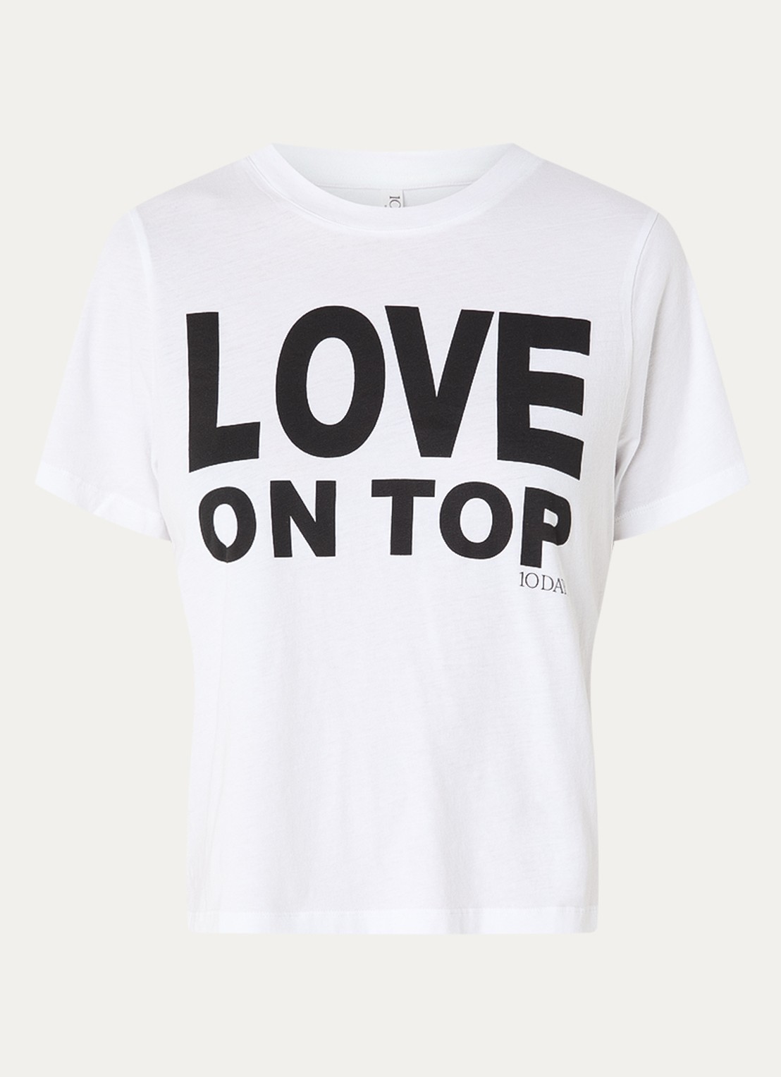 10DAYS T-shirt met print - voorkant wit