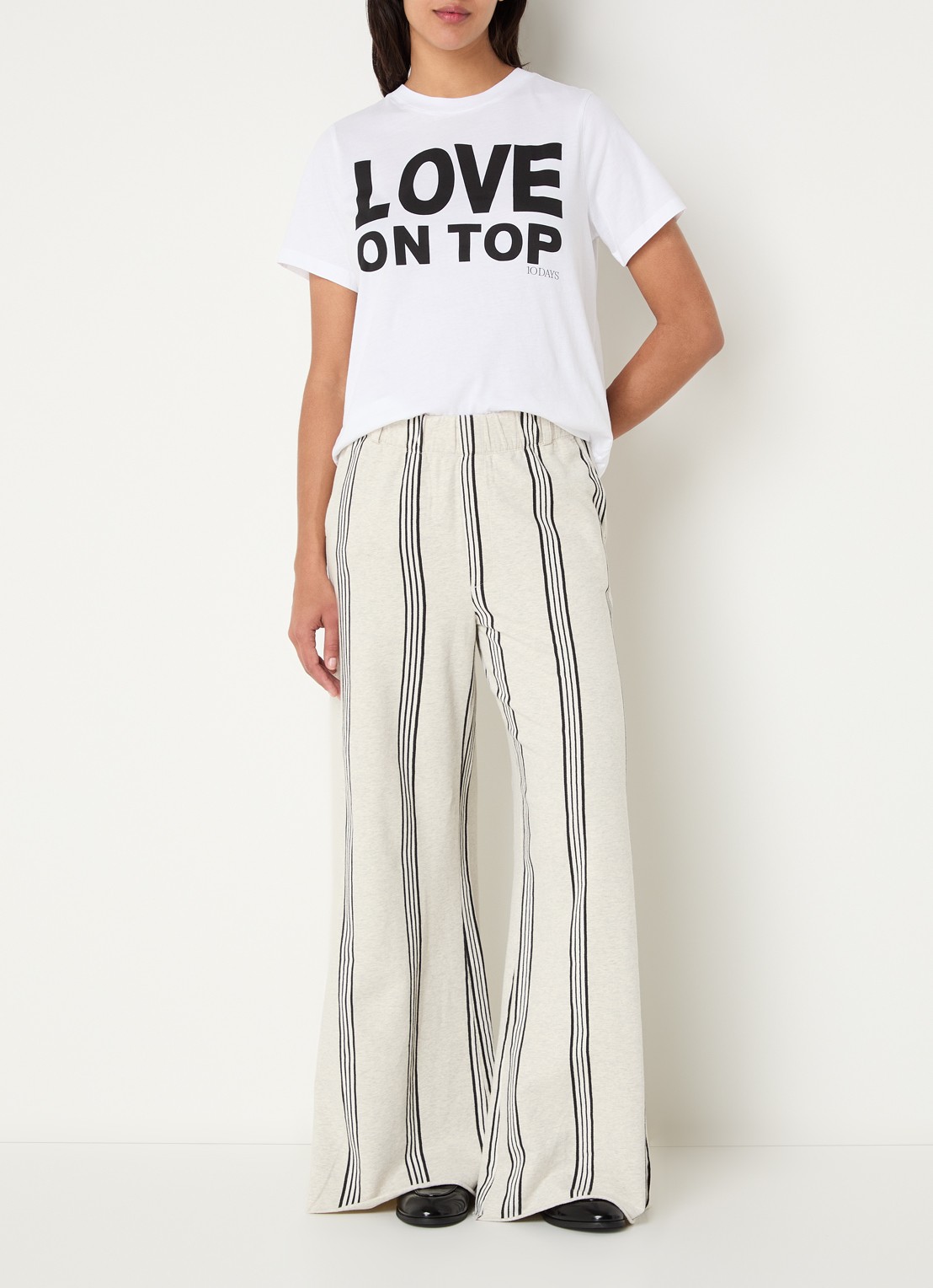 10DAYS T-shirt met print - voorkant 2 wit