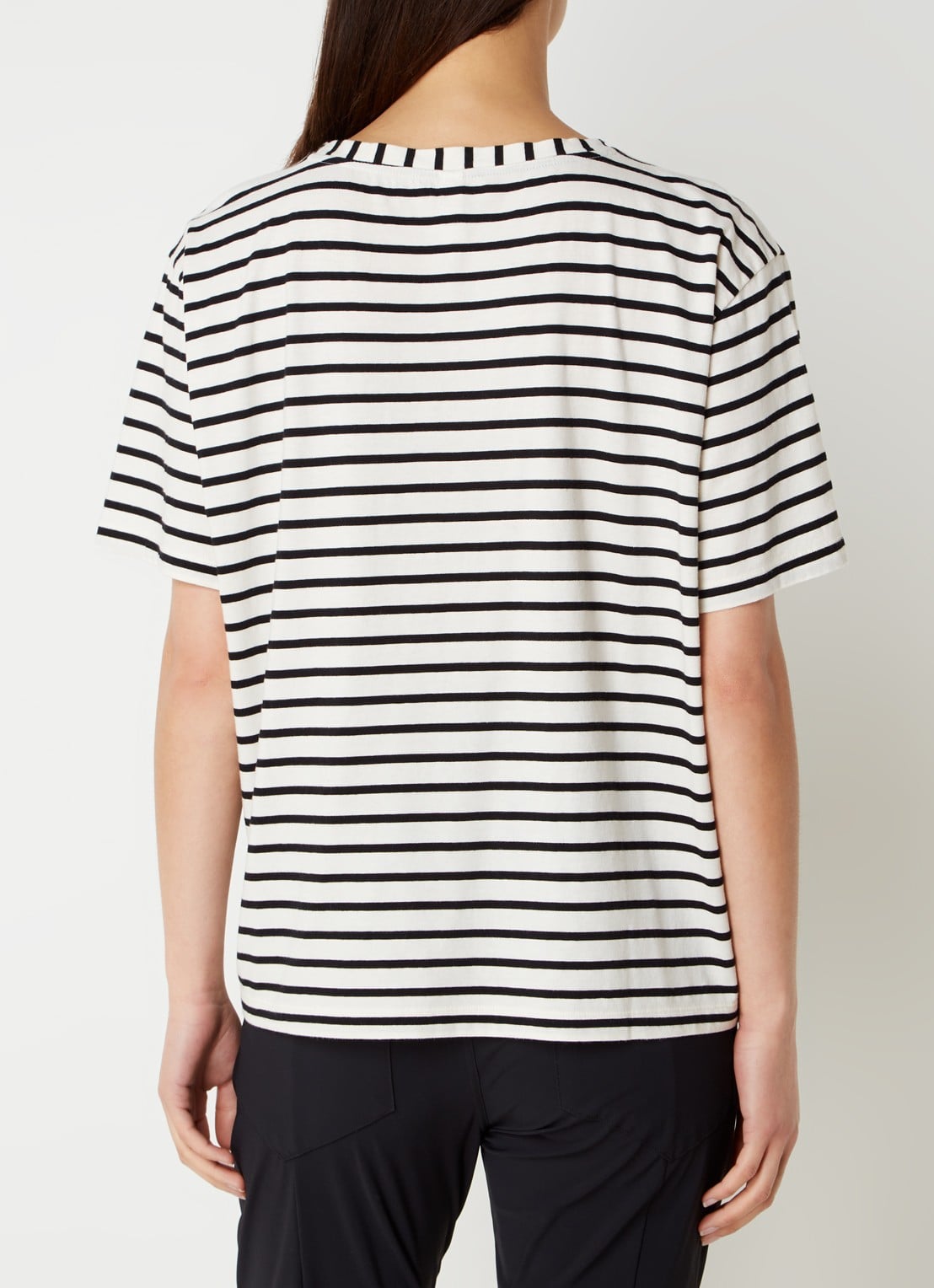 10DAYS T-shirt met streepprint - achterkant gebroken wit
