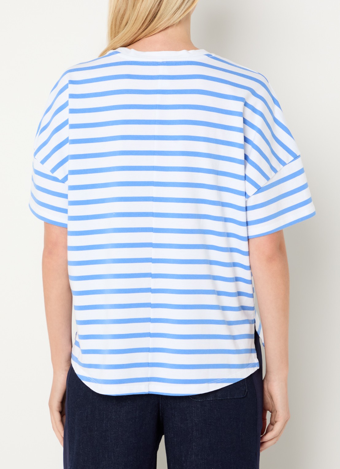 10DAYS T-shirt met streepprint - achterkant blauw