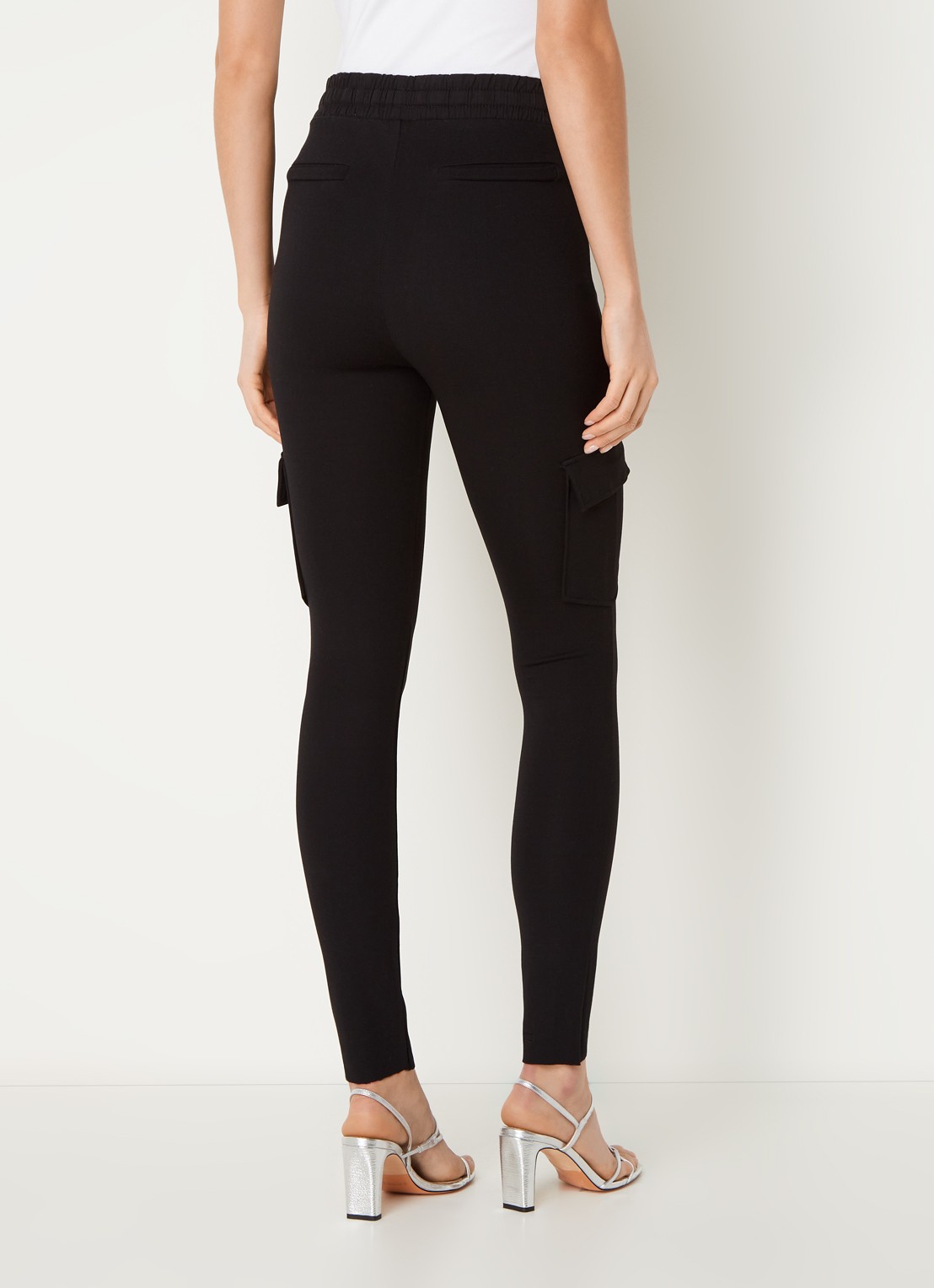 10DAYS The Cargo mid waist legging met zakken - achterkant zwart