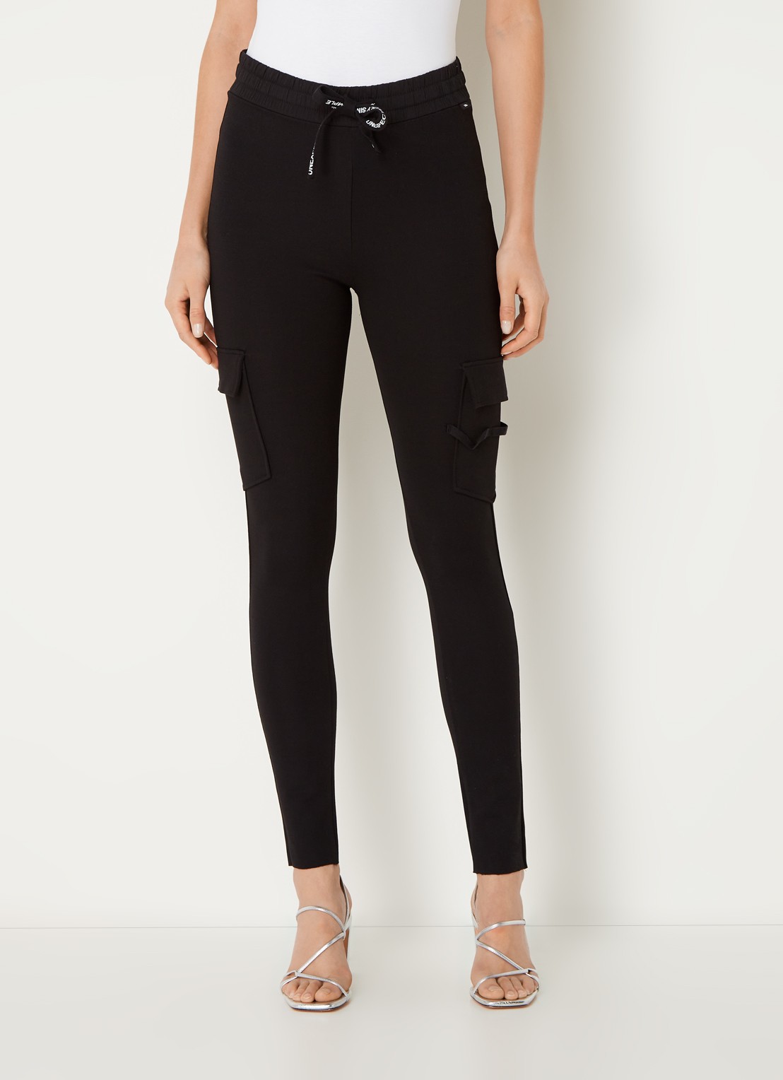10DAYS The Cargo mid waist legging met zakken - detail 2 zwart