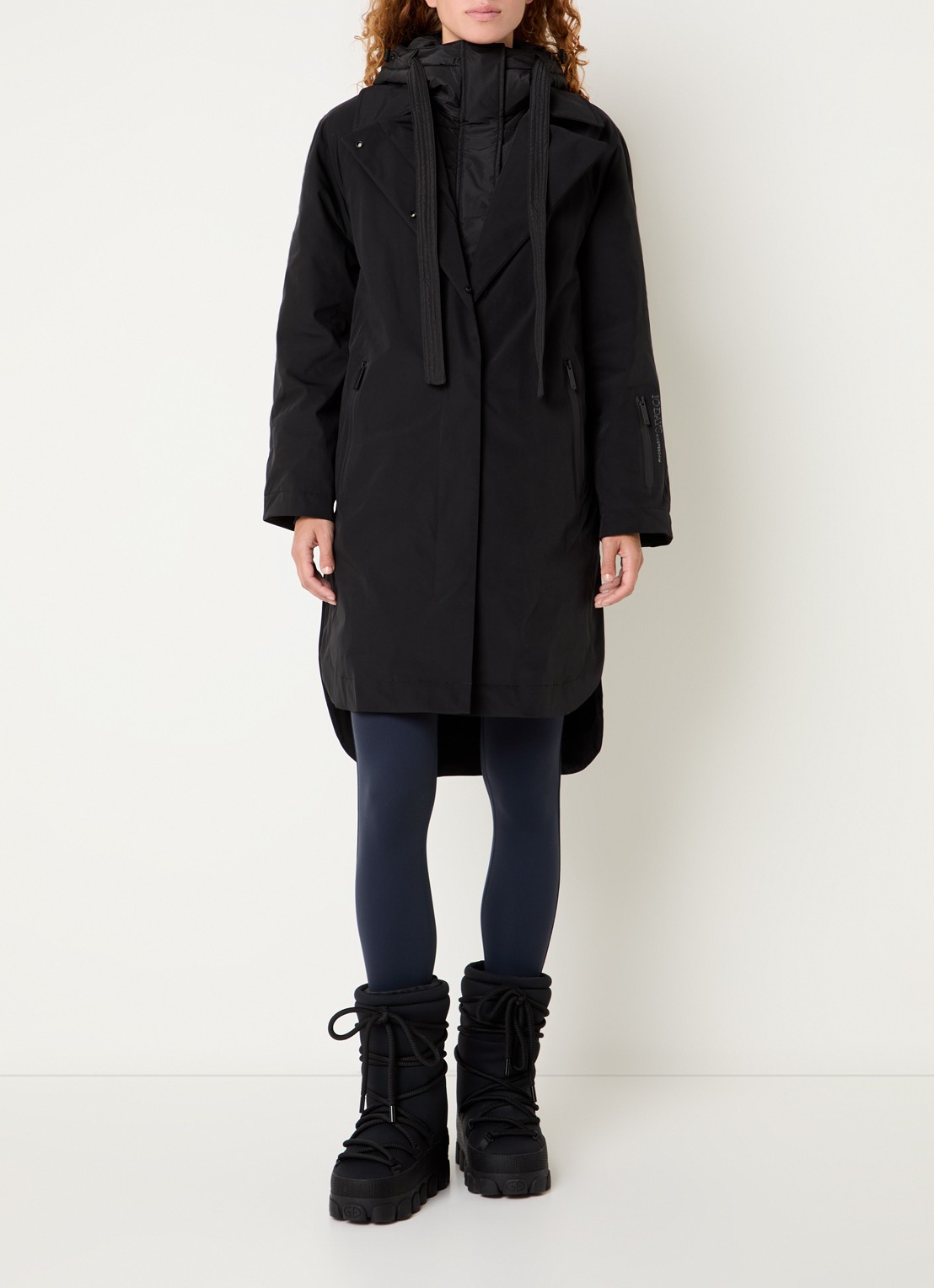 10DAYS The Cool gewatteerde parka met capuchon - detail 4 zwart