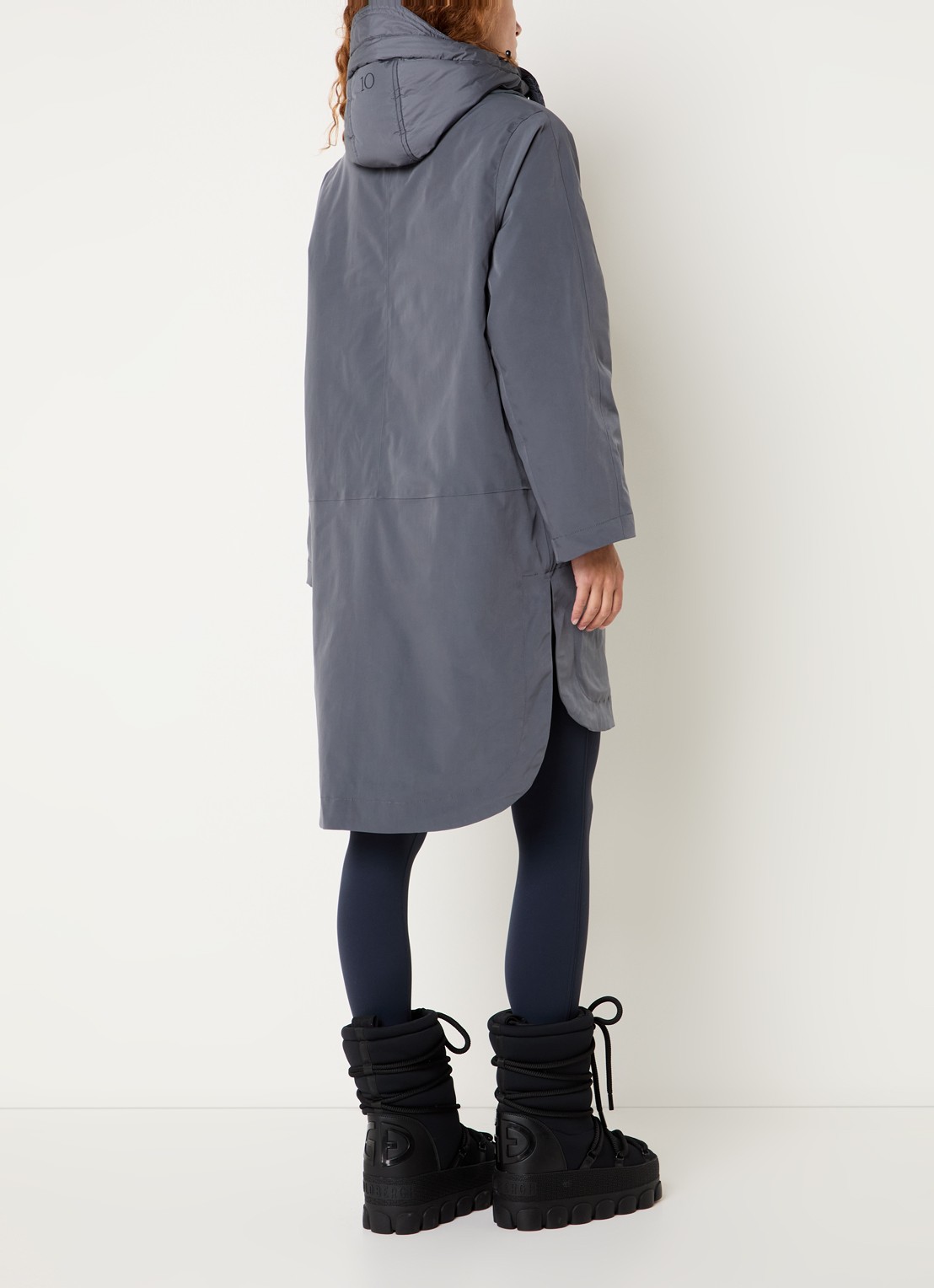 10DAYS The Cool gewatteerde parka met capuchon - achterkant 3 staalblauw