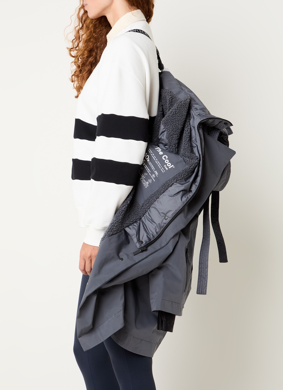 10DAYS The Cool gewatteerde parka met capuchon - detail 5 staalblauw