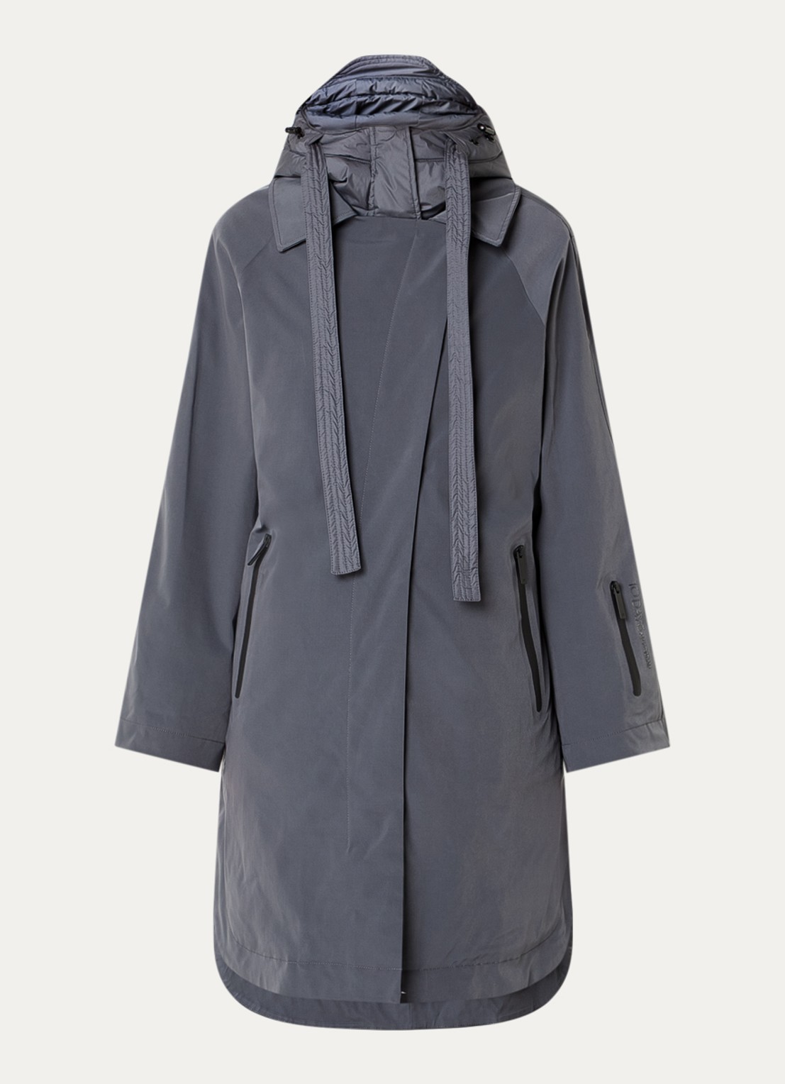 10DAYS The Cool gewatteerde parka met capuchon - voorkant staalblauw