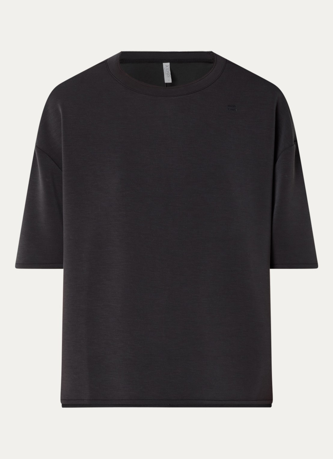 10DAYS The Soft Scuba Tee T-shirt met ronde hals - voorkant zwart