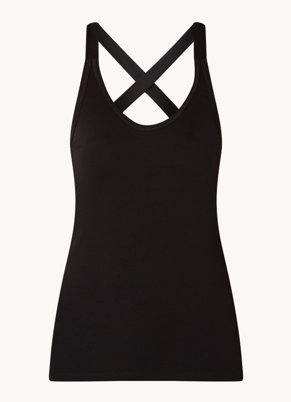 10DAYS The Wrapper tanktop van  katoen - voorkant 2 zwart
