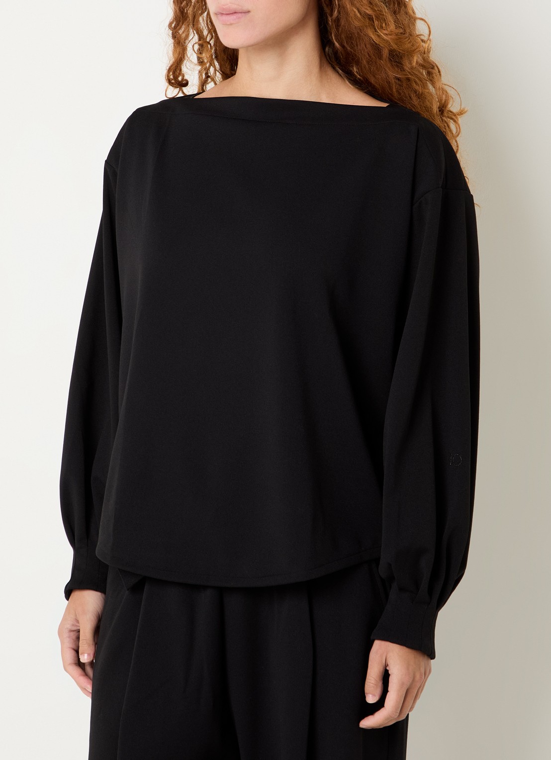 10DAYS Top met boothals - detail 3 zwart