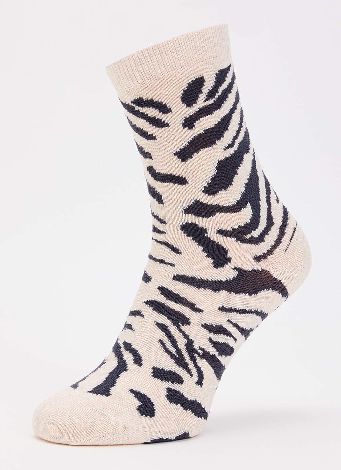10DAYS Zebra sokken in katoenblend met dierenprint  - detail 3 beige