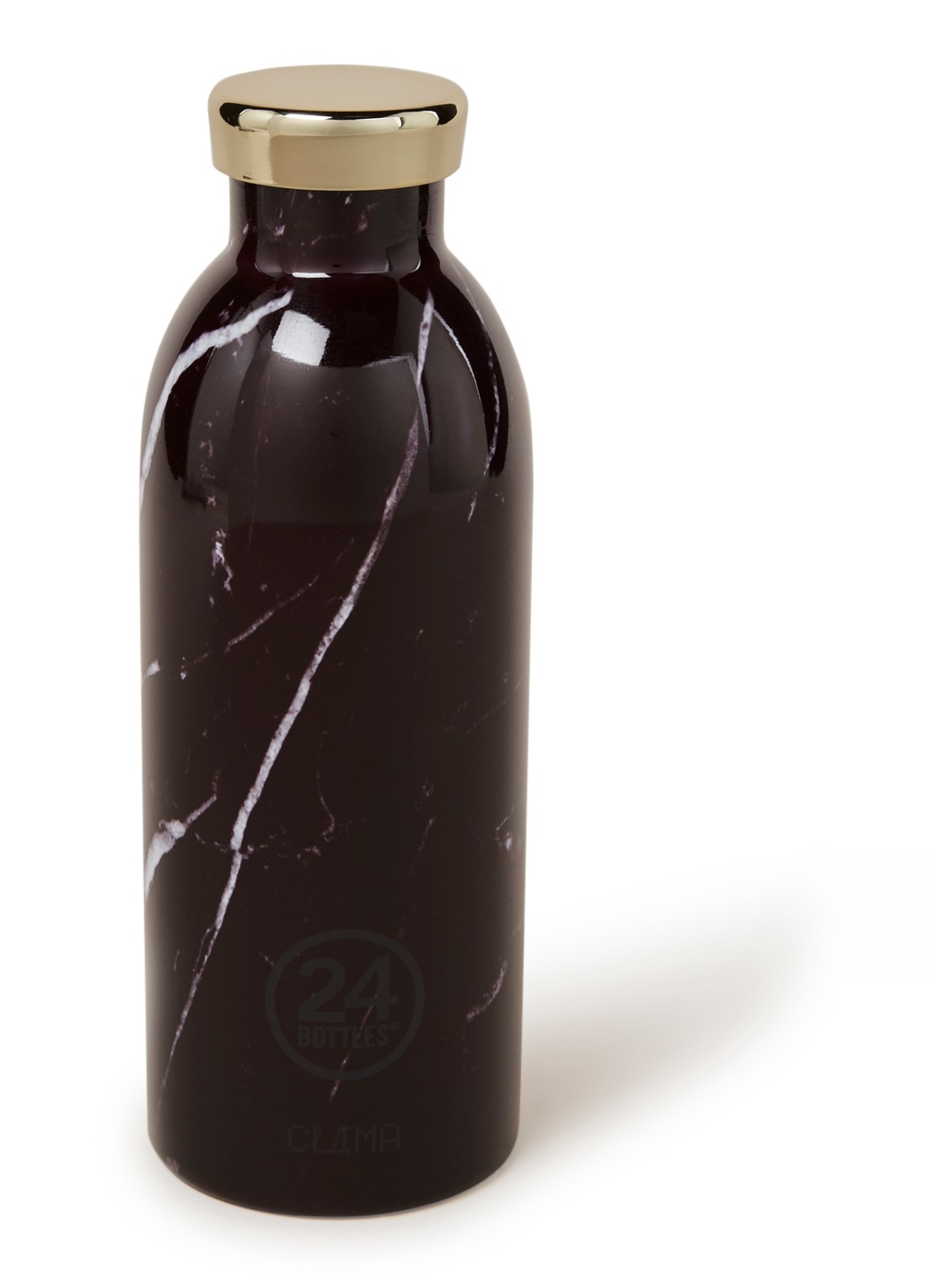 24Bottles Black Marble Clima Bottle waterfles 50 cl - voorkant zwart