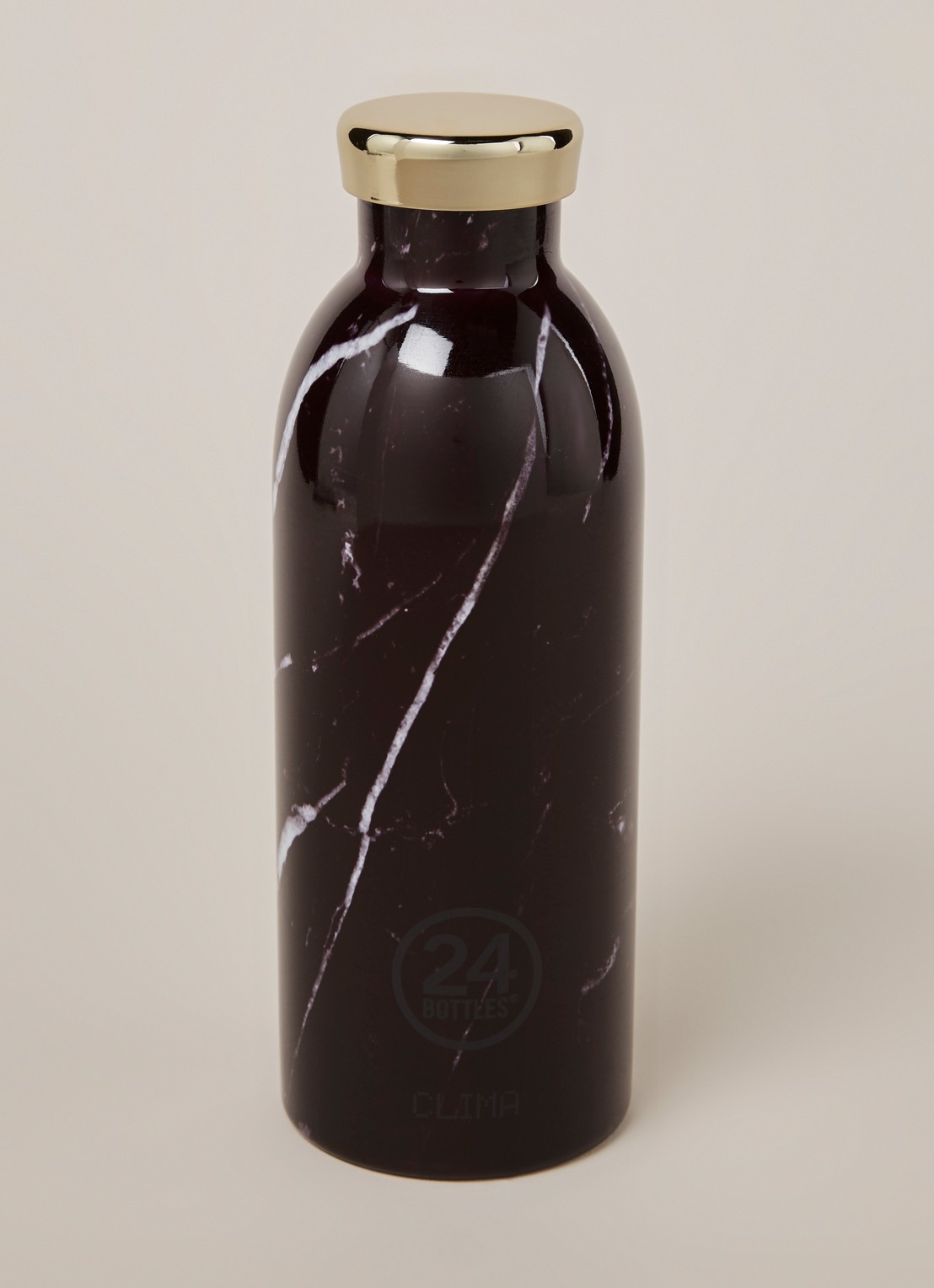 24Bottles Black Marble Clima Bottle waterfles 50 cl - voorkant 2 zwart