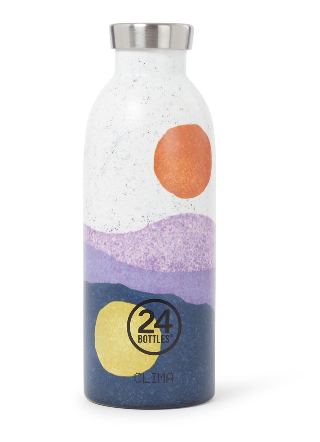 24Bottles Clima Bottle Midnight Sun waterfles 50 cl - voorkant paars