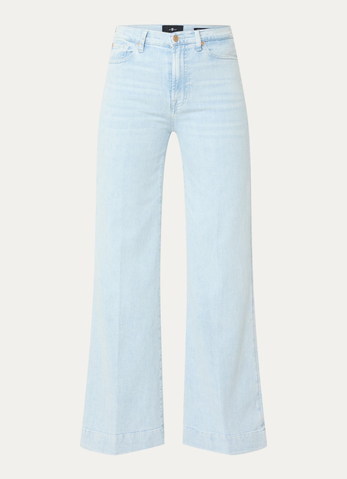 7 For All Mankind Modern Dojo Tailorless high waist flared jeans met lichte wassing - voorkant indigo