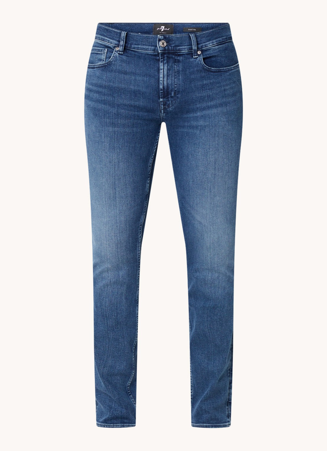 7 For All Mankind Paxtyn skinny fit jeans  met donkere wassing - voorkant 4 indigo