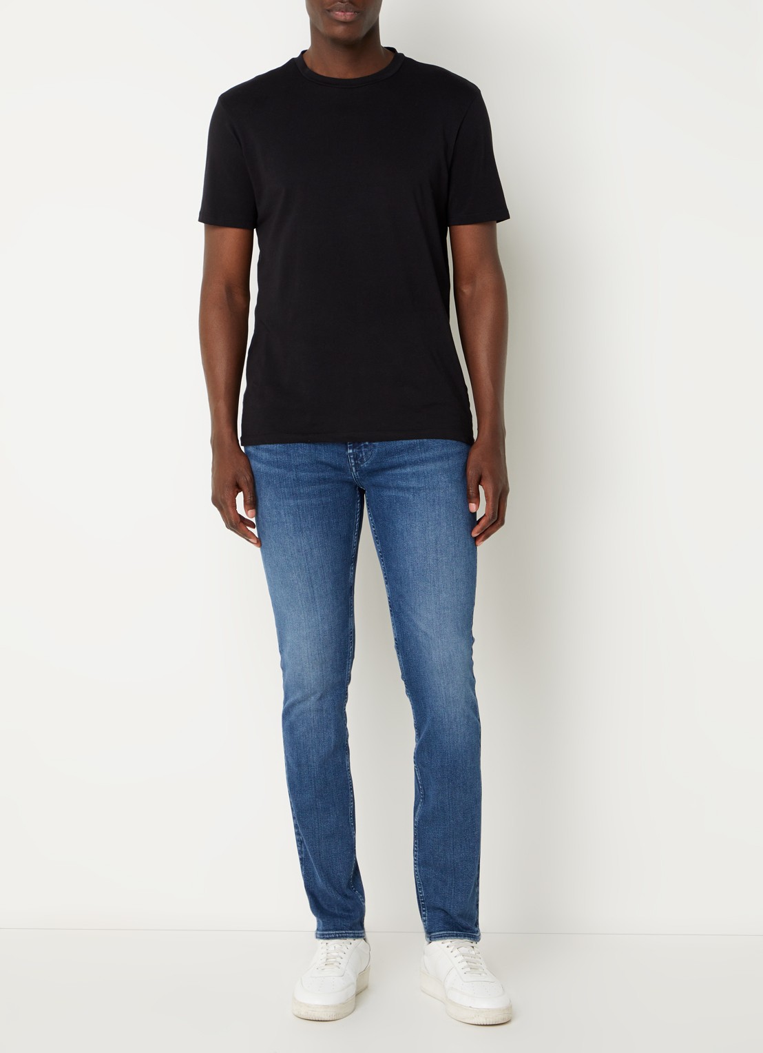 7 For All Mankind Paxtyn skinny fit jeans  met donkere wassing - voorkant 5 indigo