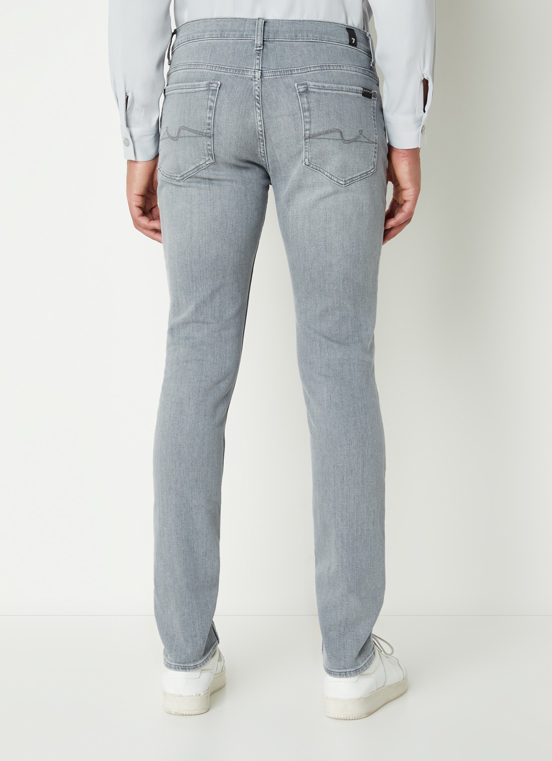 7 For All Mankind Paxtyn skinny jeans met stretch  - achterkant 5 grijs