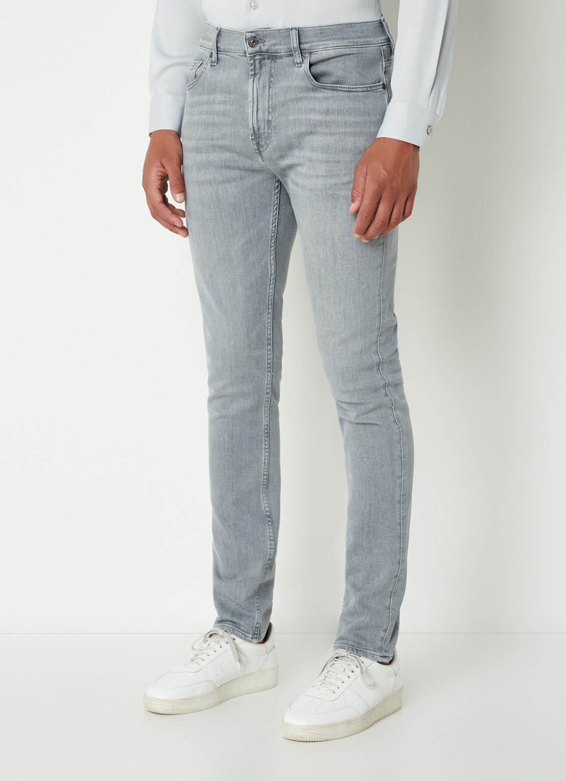 7 For All Mankind Paxtyn skinny jeans met stretch  - detail 3 grijs