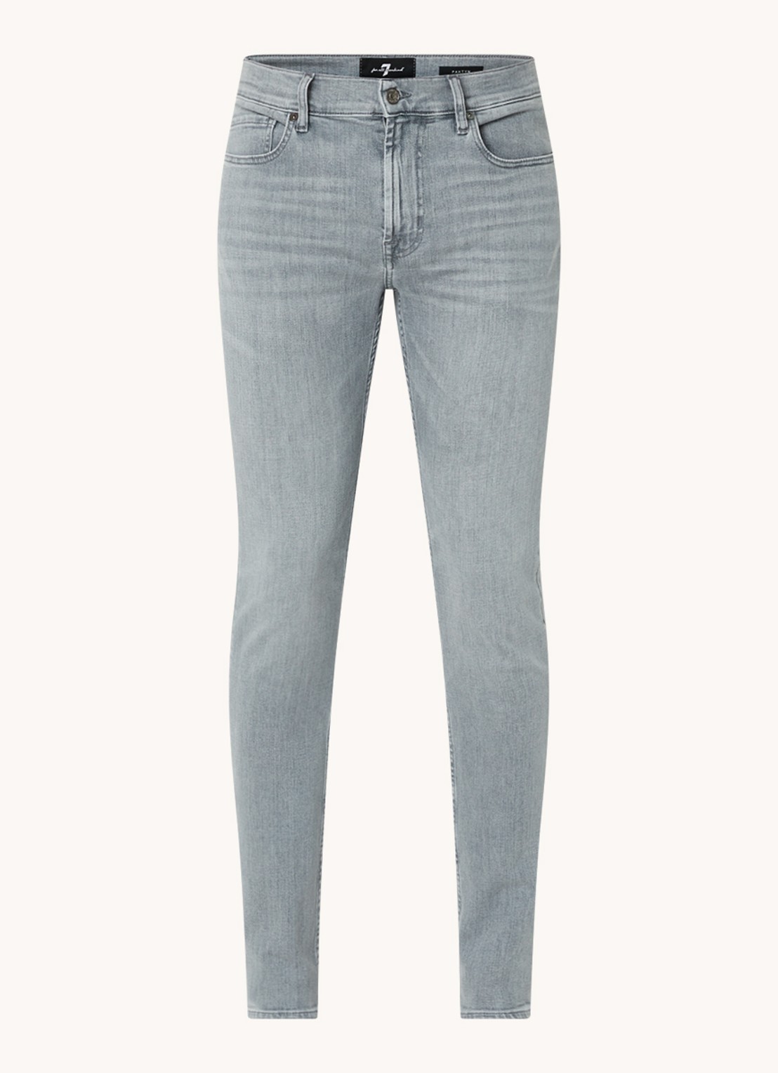 7 For All Mankind Paxtyn skinny jeans met stretch  - voorkant grijs