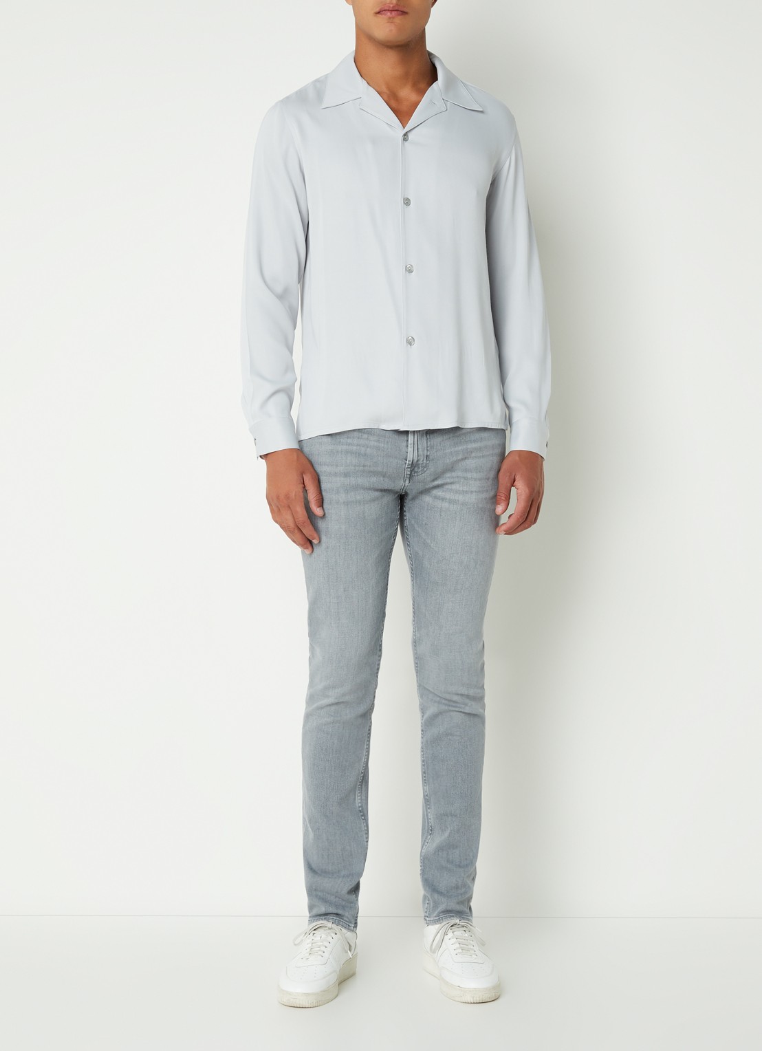 7 For All Mankind Paxtyn skinny jeans met stretch  - voorkant 2 grijs