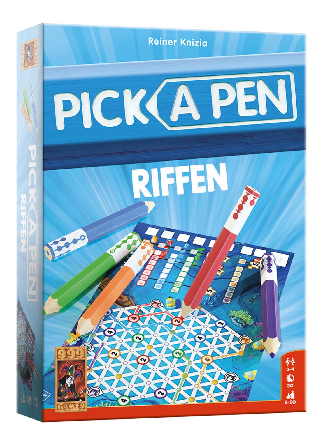 999 Games Pick a Pen Riffen dobbelspel - voorkant 2 multicolor