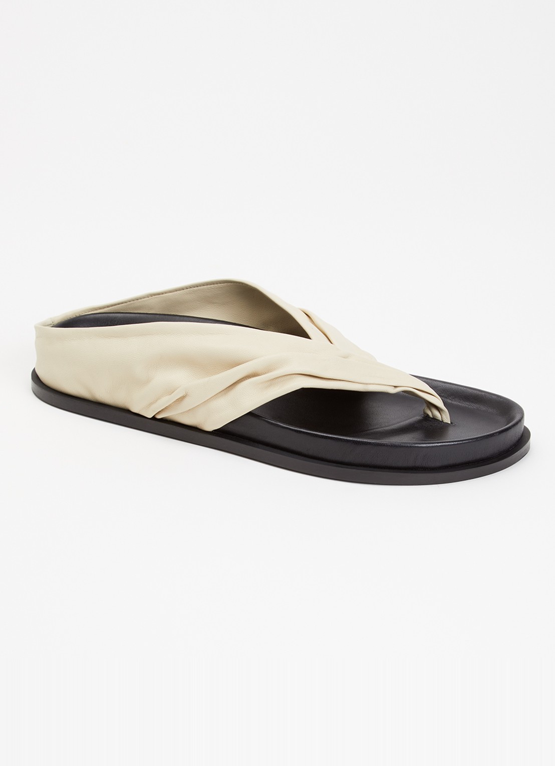 A.EMERY Shaw slipper van leer - voorkant 4 gebroken wit