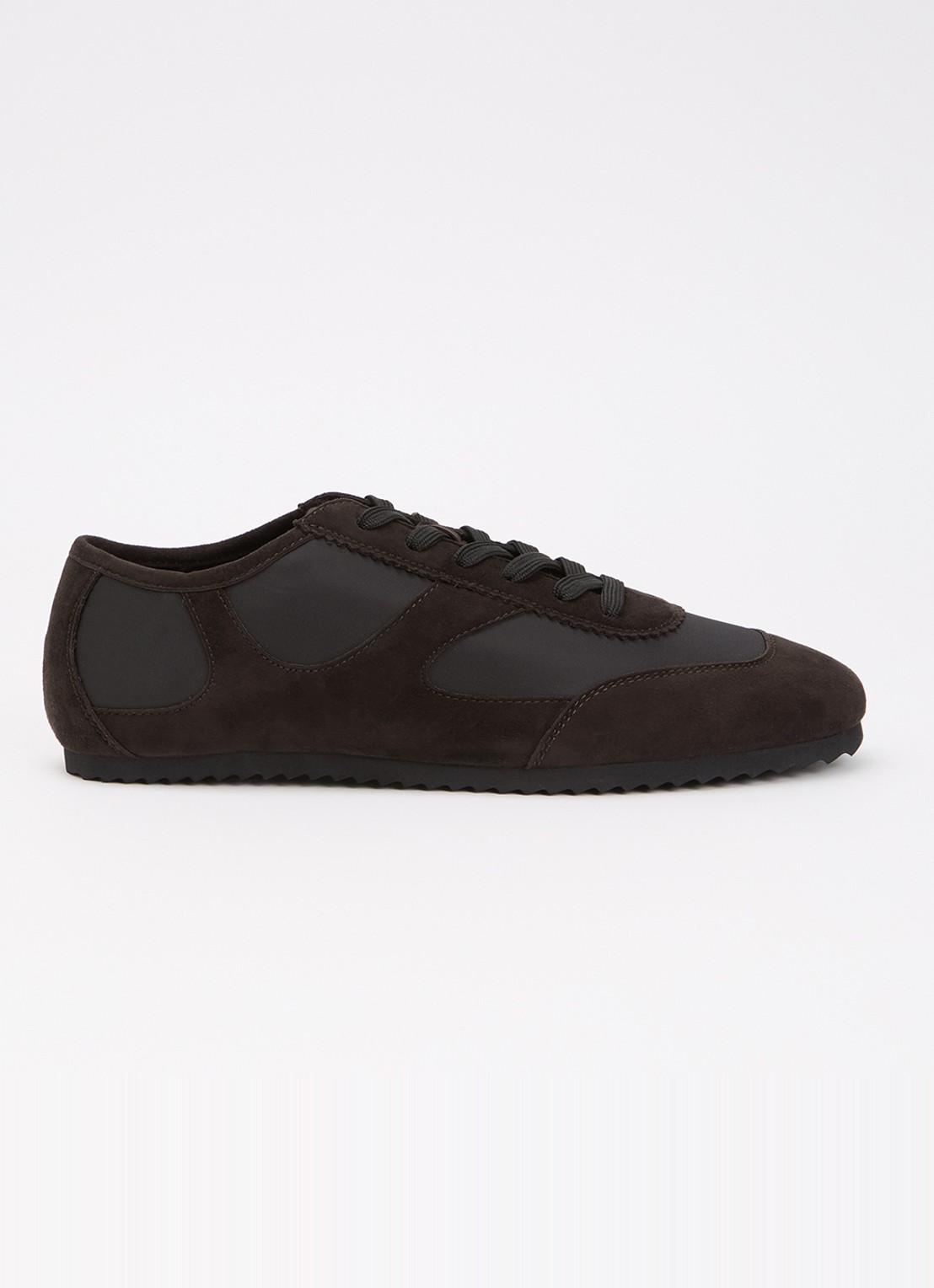 A.EMERY The Adams Low sneaker van suède  - voorkant donkerbruin