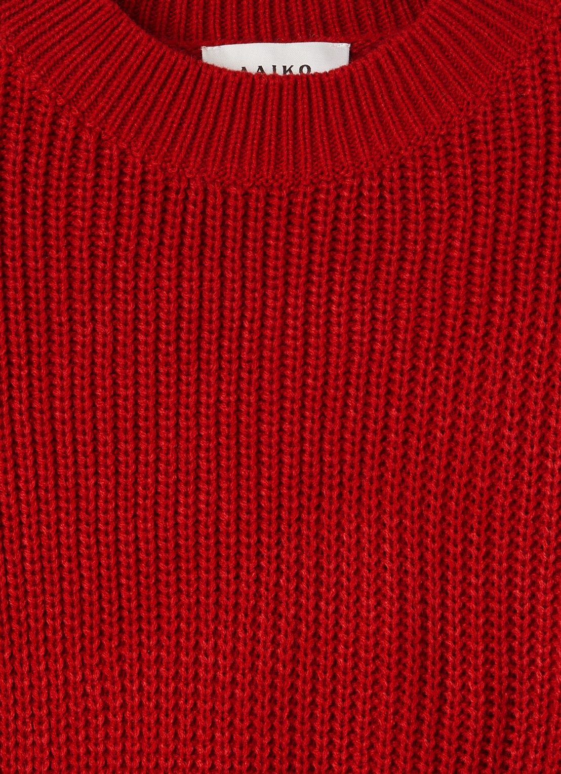 Aaiko Alor ribgebreide trui met ballonmouw - detail 3 rood
