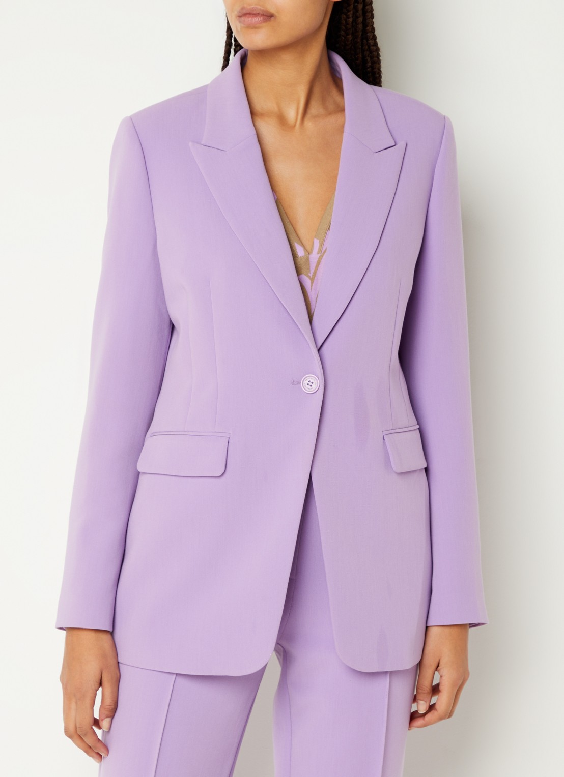 Aaiko Amilla blazer met klepzakken - detail lila